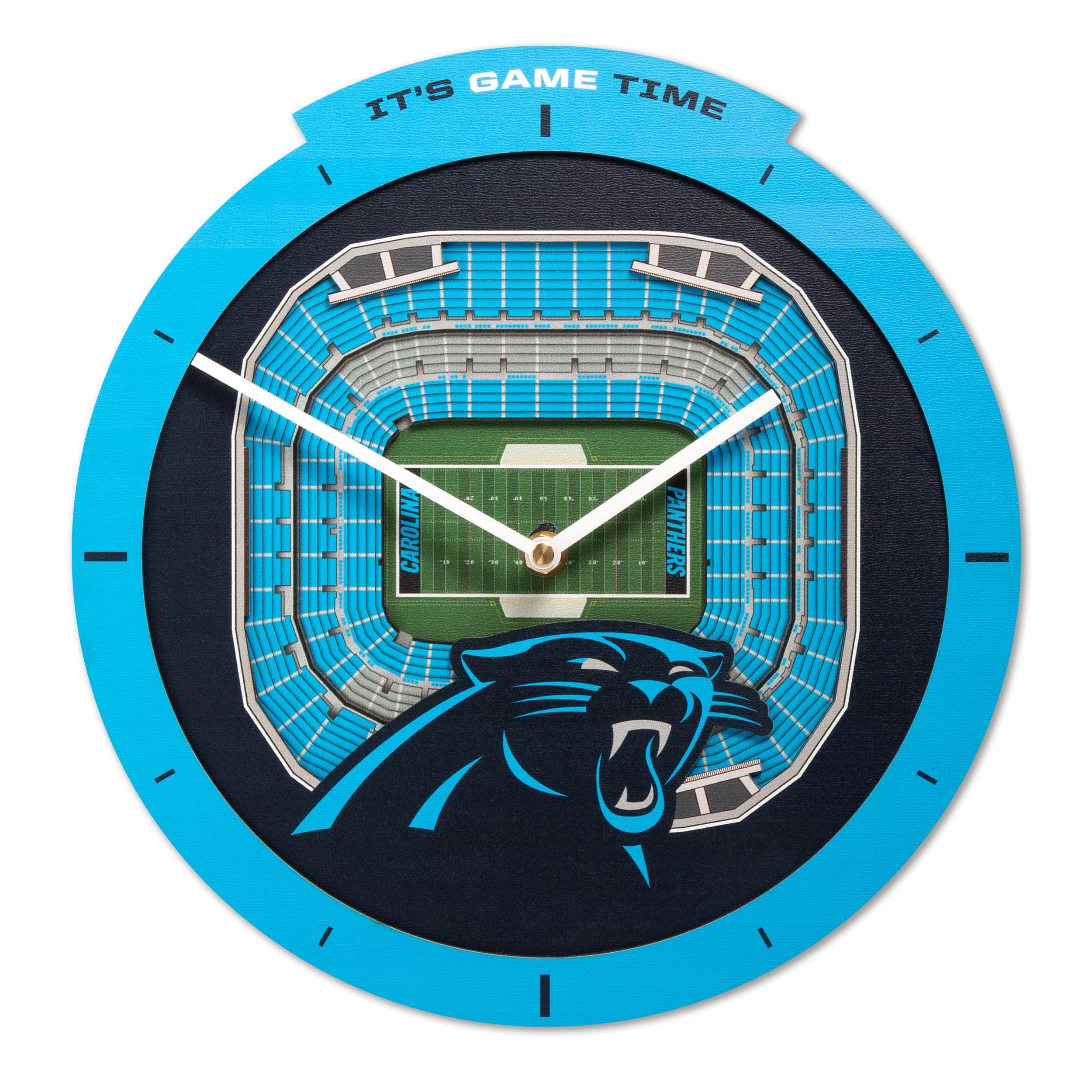YouTheFan NFL Carolina Panthers 3D StadiumView Clock - Sports Gifts, Sports Memorabilia, Sports Collectibles, Fan Shop