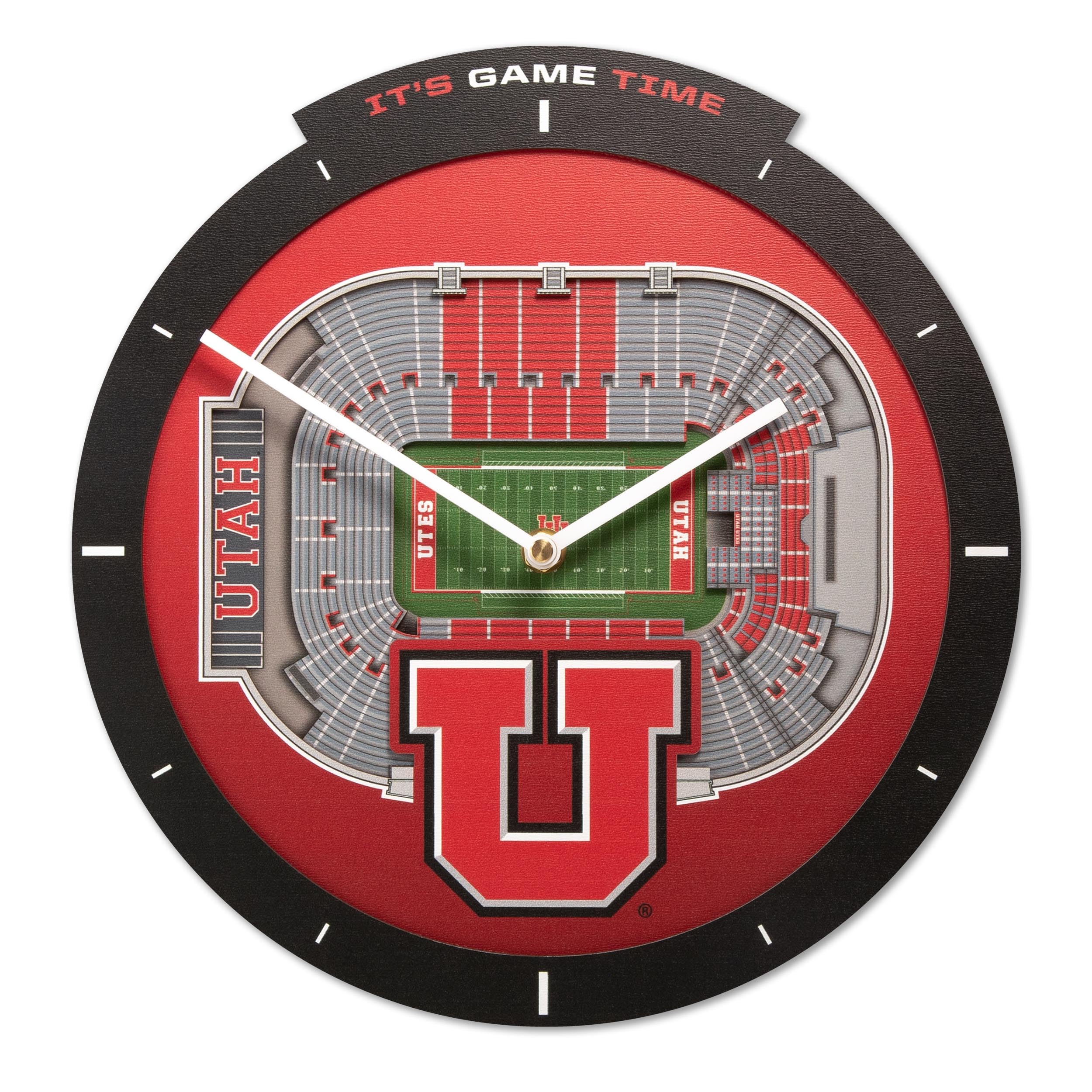 YouTheFan NCAA Utah Utes 3D StadiumView Clock - Sports Collectibles, Sports Memorabilia, Sports Fan Shop, Sports Gifts