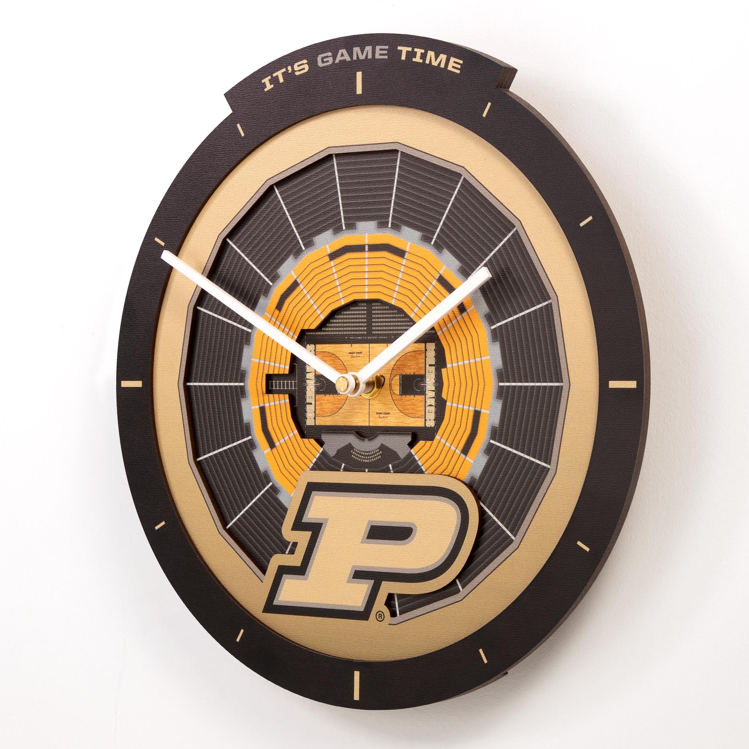 YouTheFan NCAA Purdue Boilermakers BB 3D StadiumView Clock - Sports Gifts, Sports Memorabilia, Sports Collectibles, Fan Shop