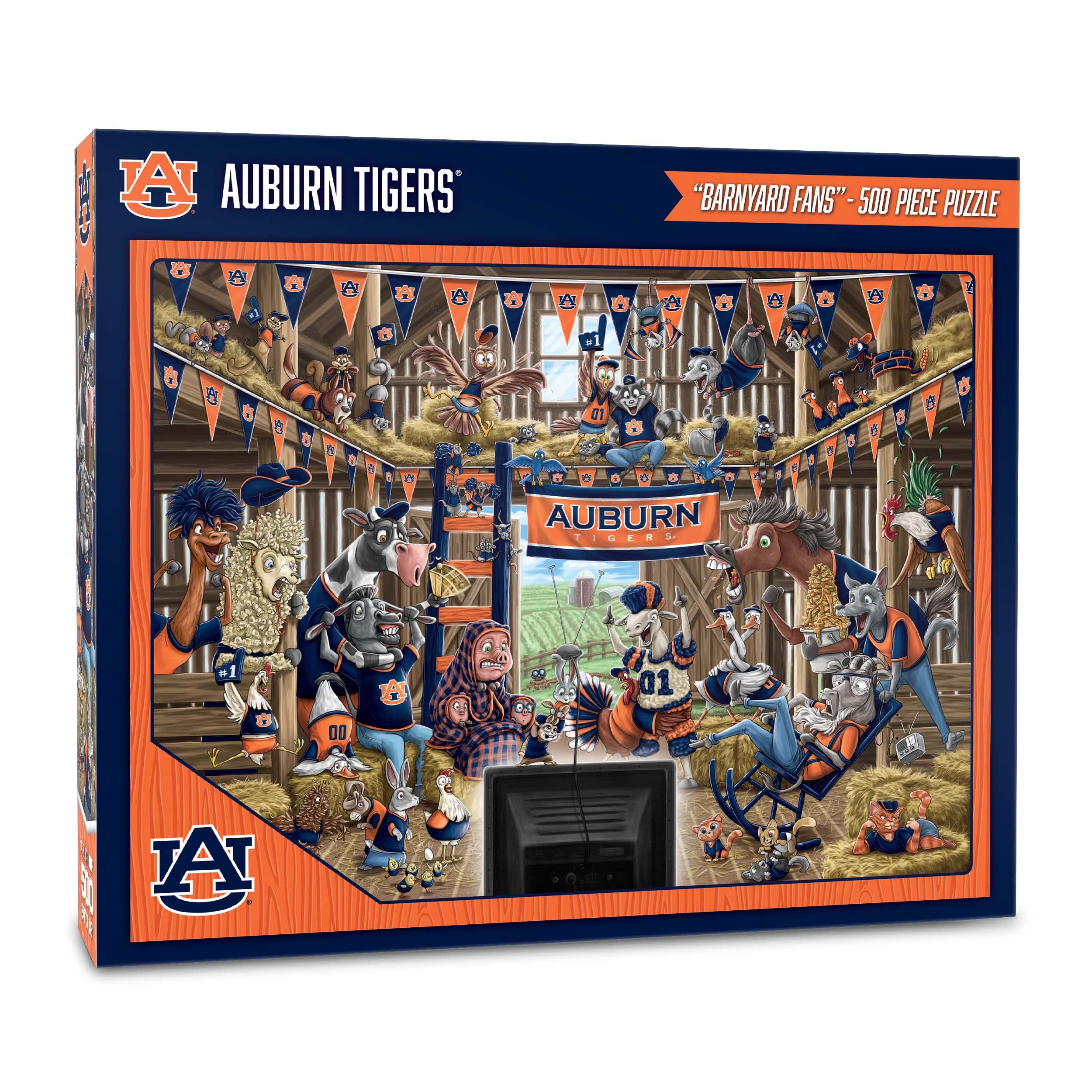 YouTheFan NCAA Auburn Tigers Barnyard Fans 500pc Puzzle - Sports Collectibles, Sports Memorabilia, Sports Fan Shop, Sports Gifts