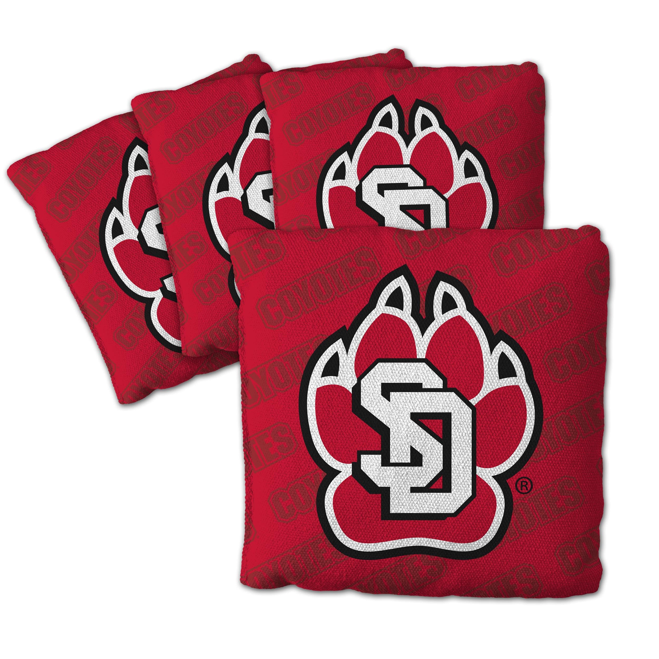 YouTheFan NCAA South Dakota Coyotes Cornhole Bags - 4PK - Red - Sports Collectibles, Sports Memorabilia, Sports Fan Shop, Sports Gifts