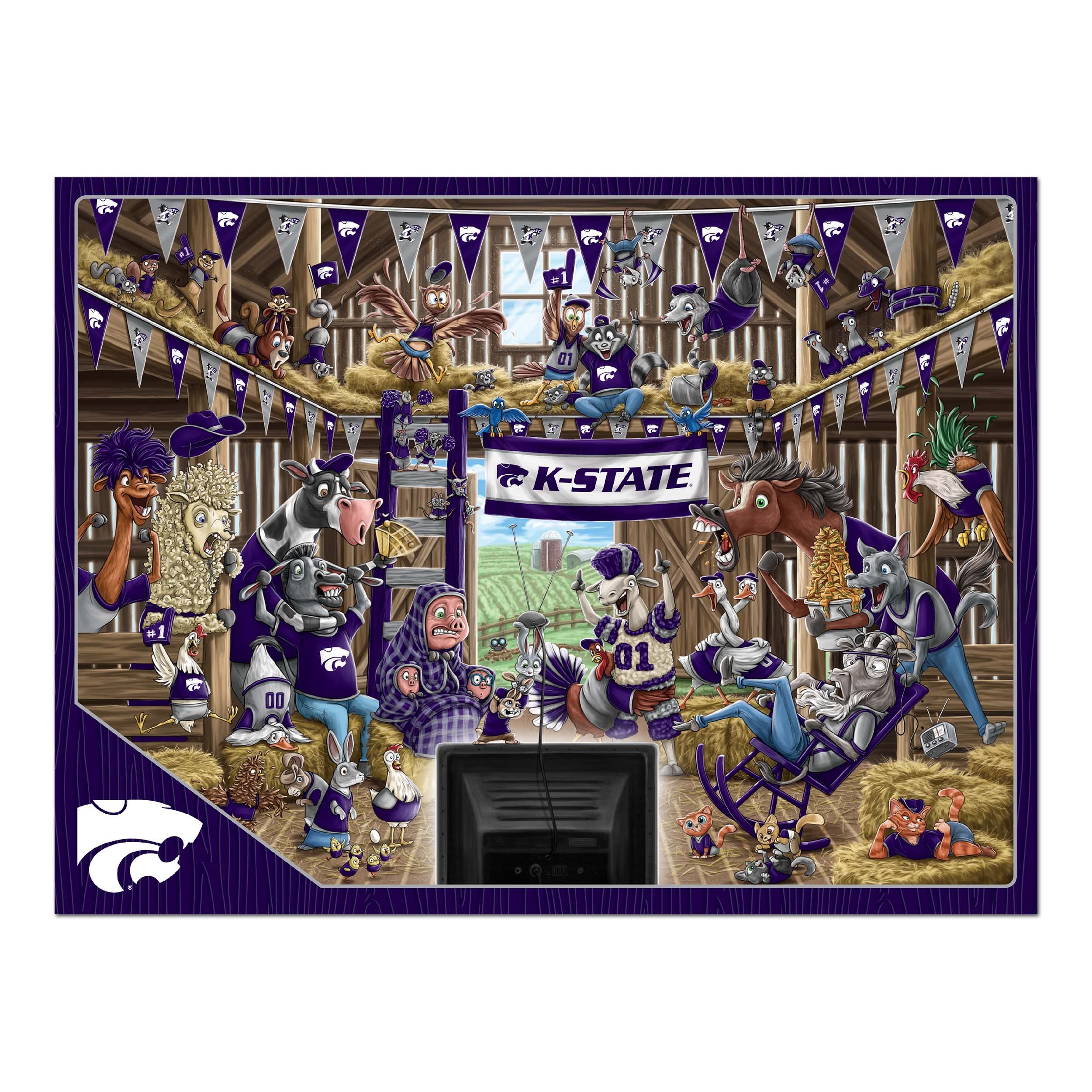 YouTheFan NCAA Kansas State Wildcats Barnyard Fans 500pc Puzzle - Sports Collectibles, Sports Memorabilia, Sports Fan Shop, Sports Gifts