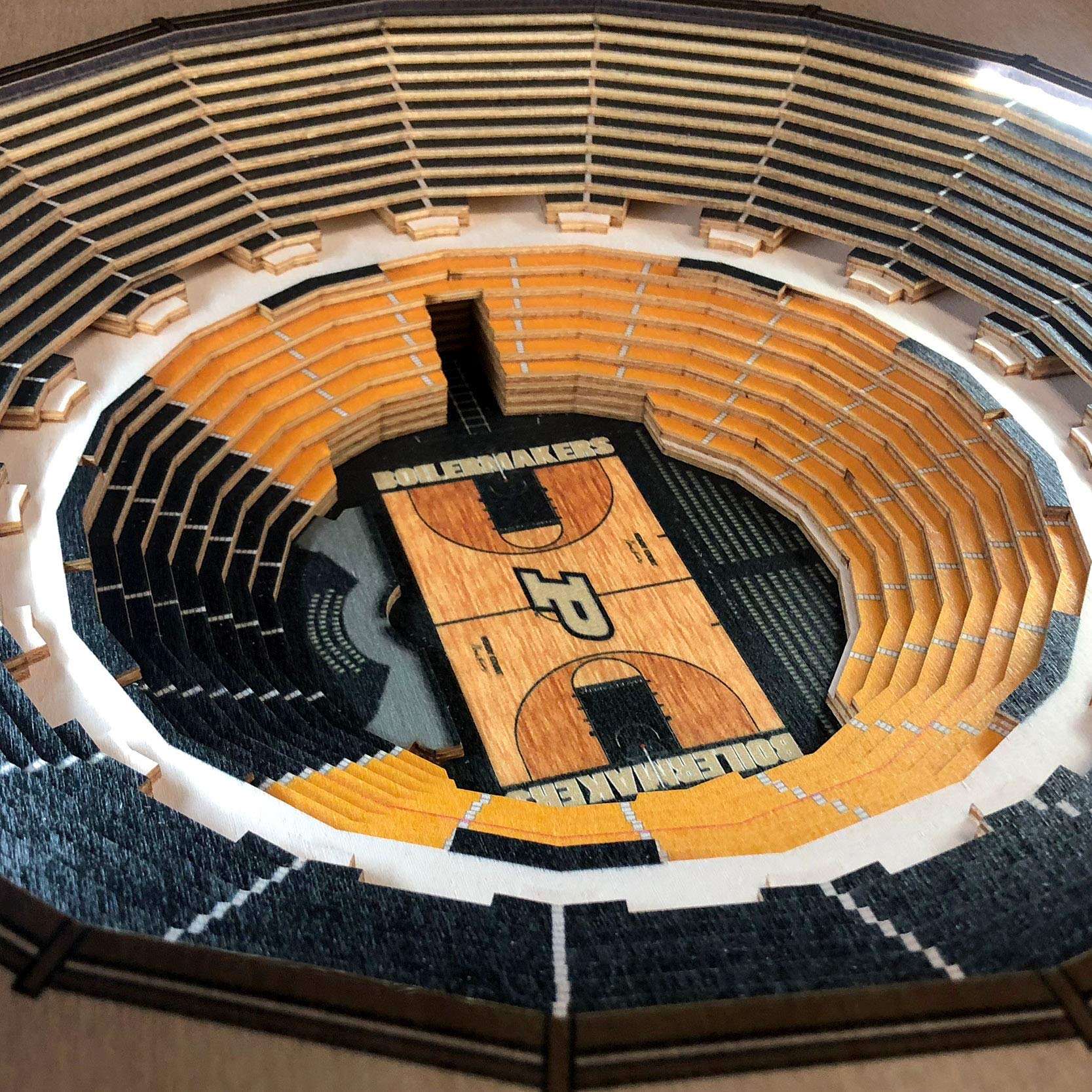 YouTheFan NCAA Purdue Boilermakers 25-Layer StadiumViews End Table - Mackey Arena - Sports Collectibles, Sports Memorabilia, Sports Fan Shop, Sports Gifts