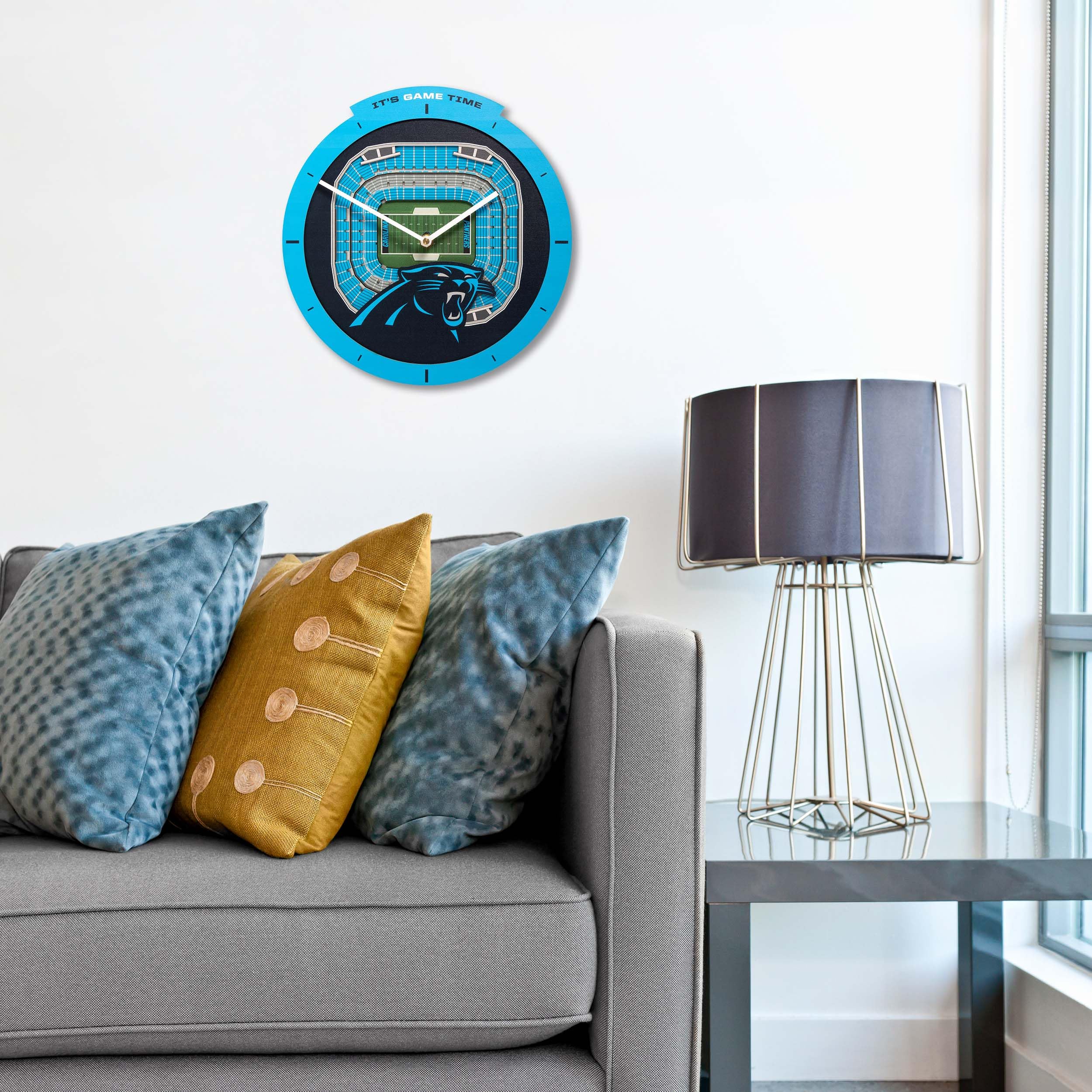 YouTheFan NFL Carolina Panthers 3D StadiumView Clock - Sports Gifts, Sports Memorabilia, Sports Collectibles, Fan Shop