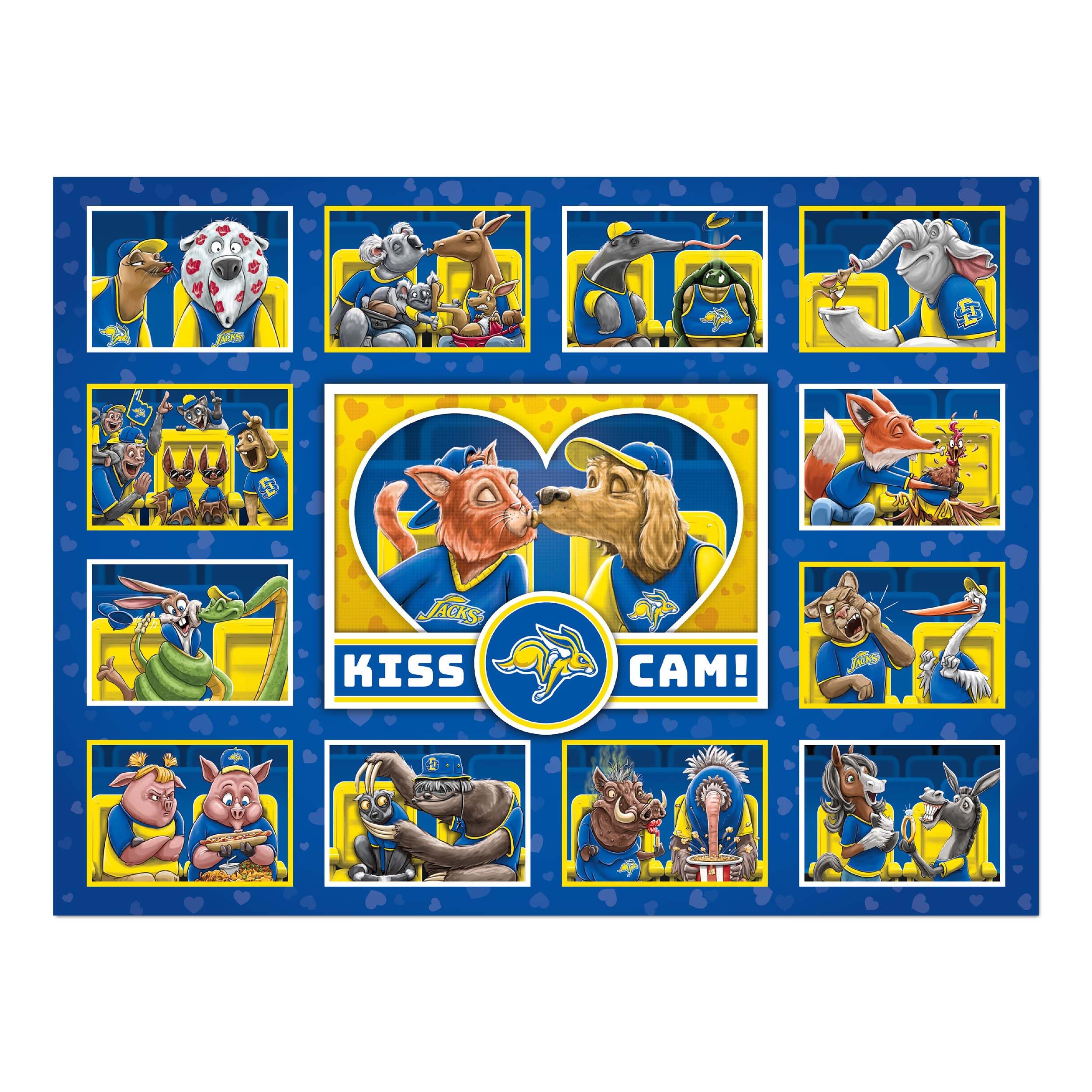 YouTheFan NCAA South Dakota State Jackrabbits Kiss Cam 500pc Puzzle - Sports Collectibles, Sports Memorabilia, Sports Fan Shop, Sports Gifts