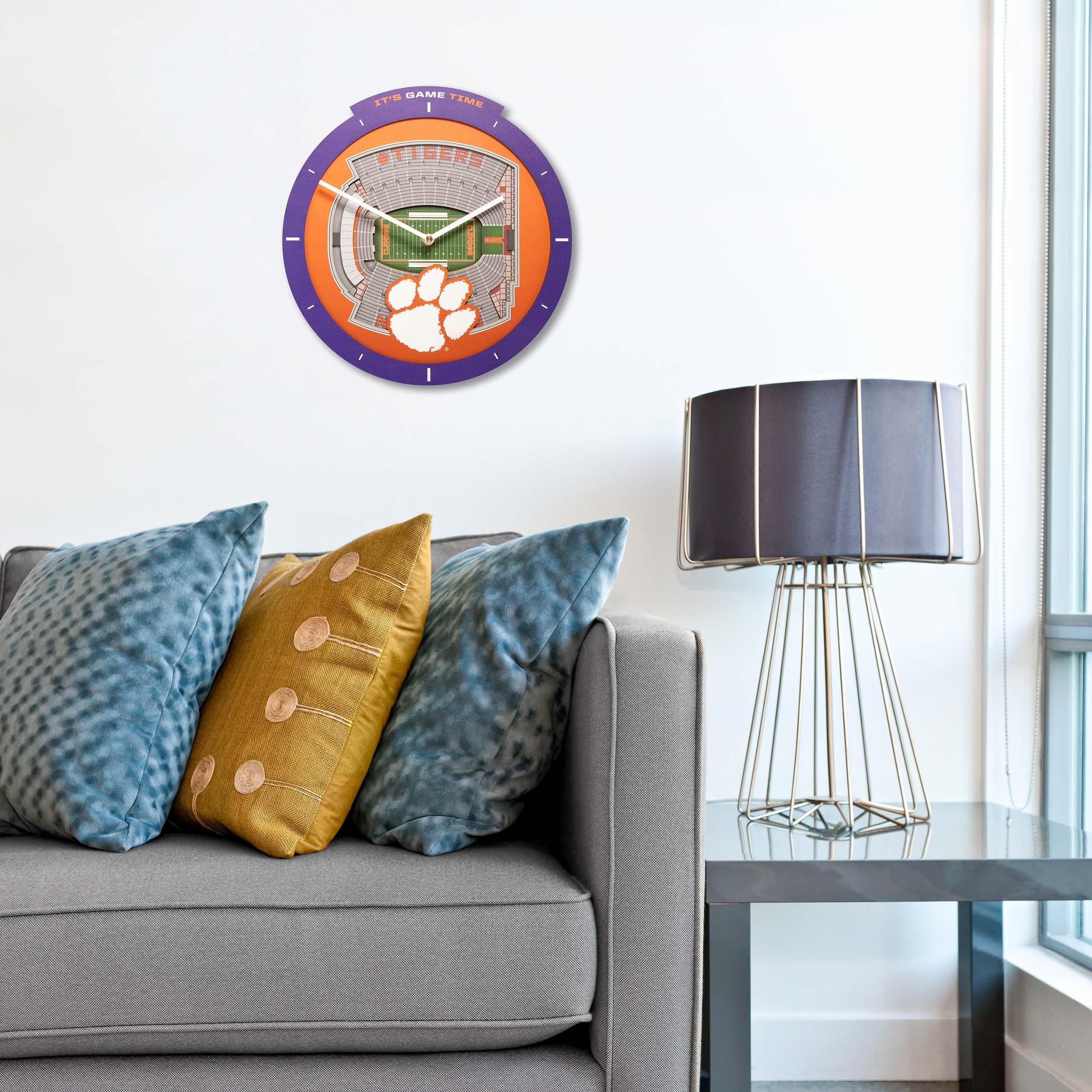 YouTheFan NCAA Clemson Tigers 3D StadiumView Clock - Sports Gifts, Sports Memorabilia, Sports Collectibles, Fan Shop