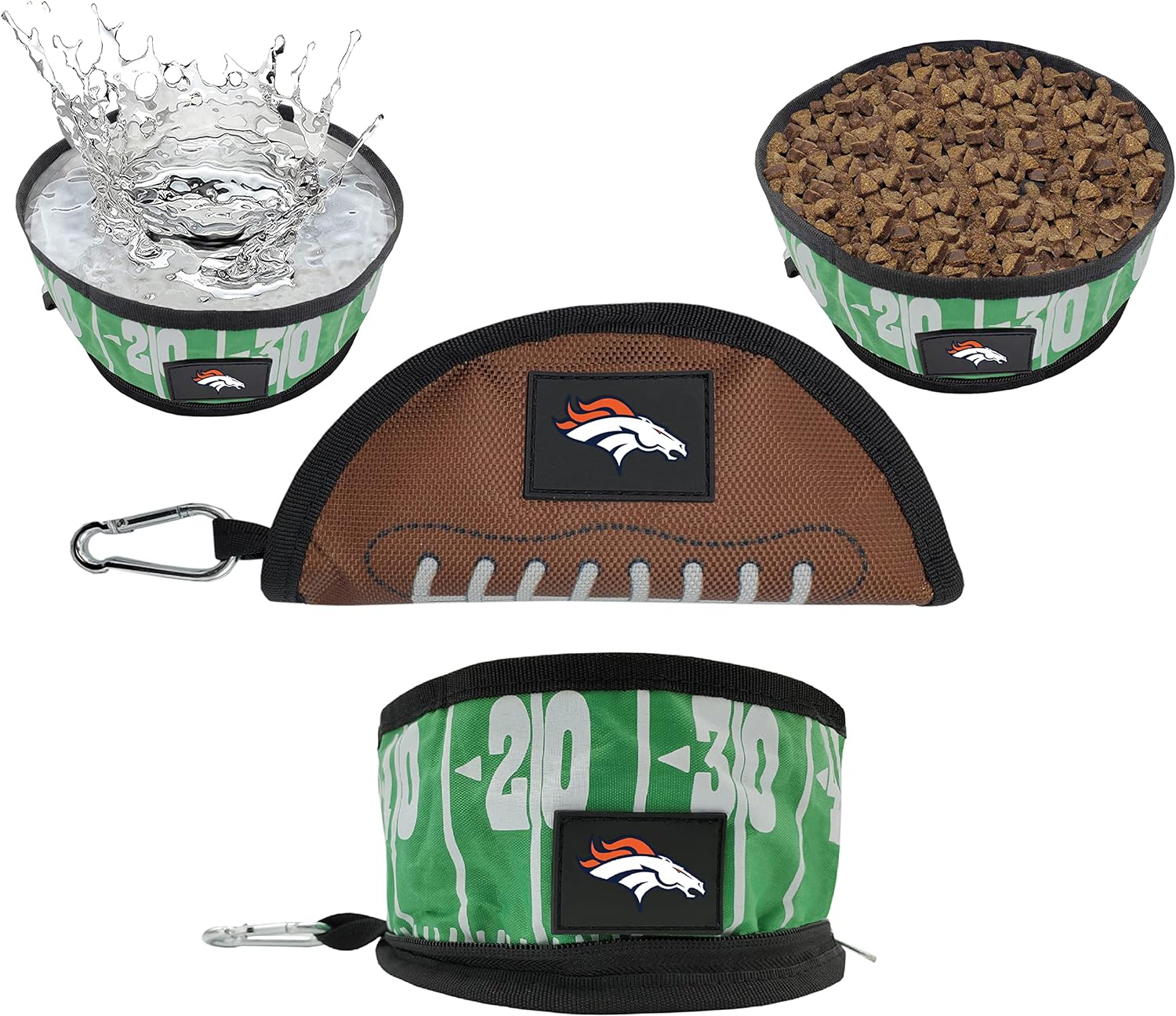 Denver Broncos Collapsible Pet Bowl by Pet First - Sports Collectibles, Sports Memorabilia, Sports Fan Shop, Sports Gifts
