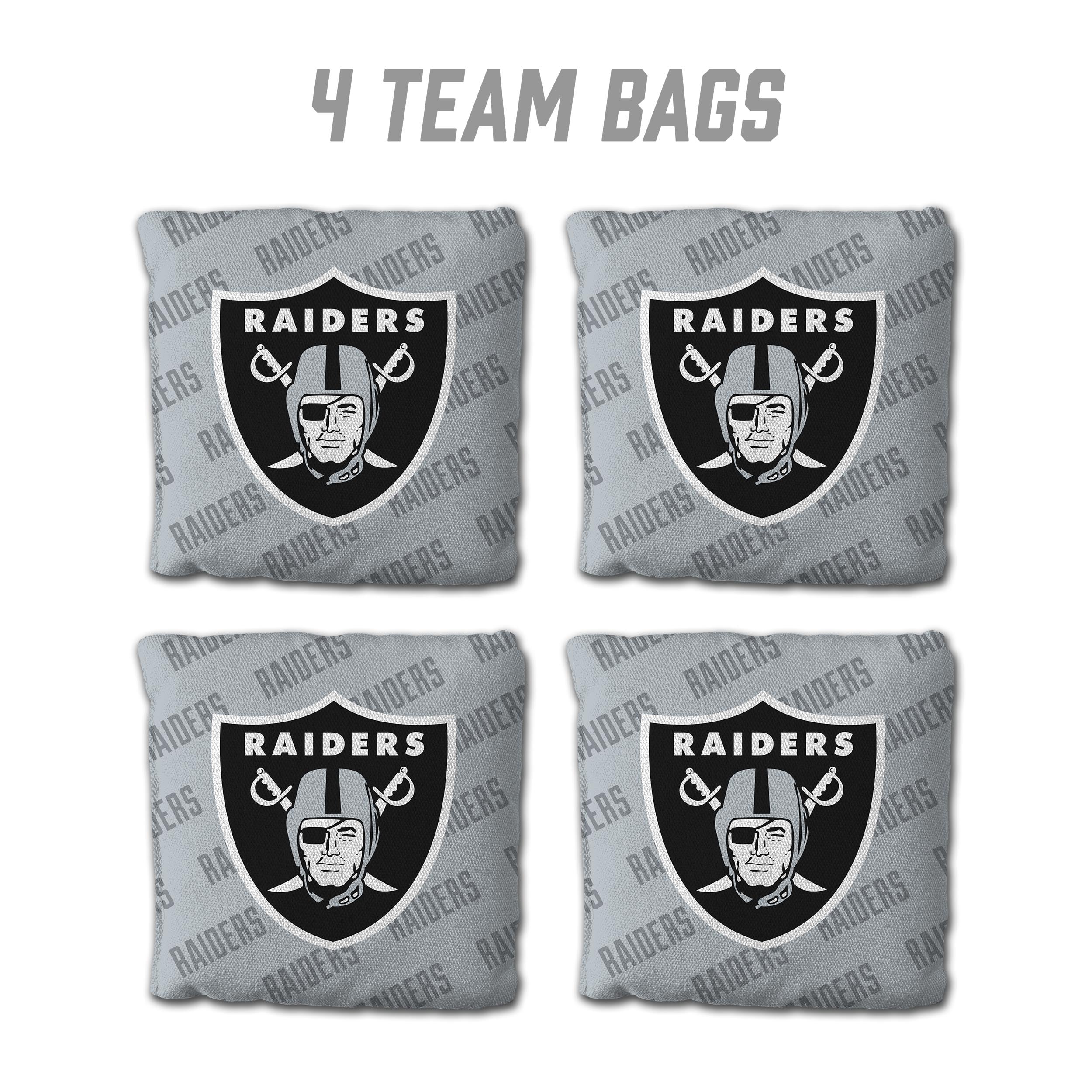YouTheFan NFL Las Vegas Raiders Cornhole Bags - 4PK - Grey - Sports Collectibles, Sports Memorabilia, Sports Fan Shop, Sports Gifts