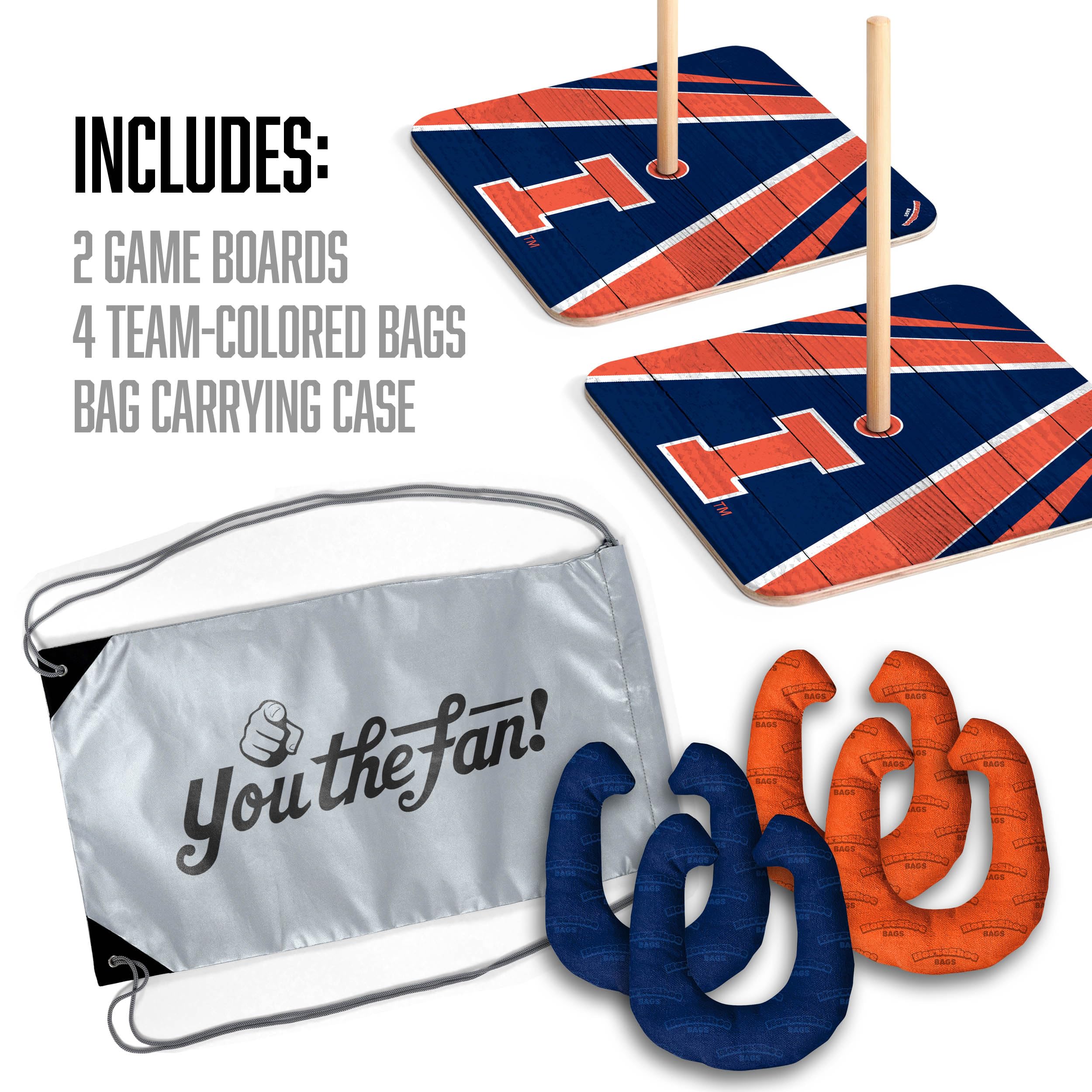 YouTheFan NCAA Illinois Fighting Illini Horseshoe Bags - Sports Collectibles, Sports Memorabilia, Sports Fan Shop, Sports Gifts