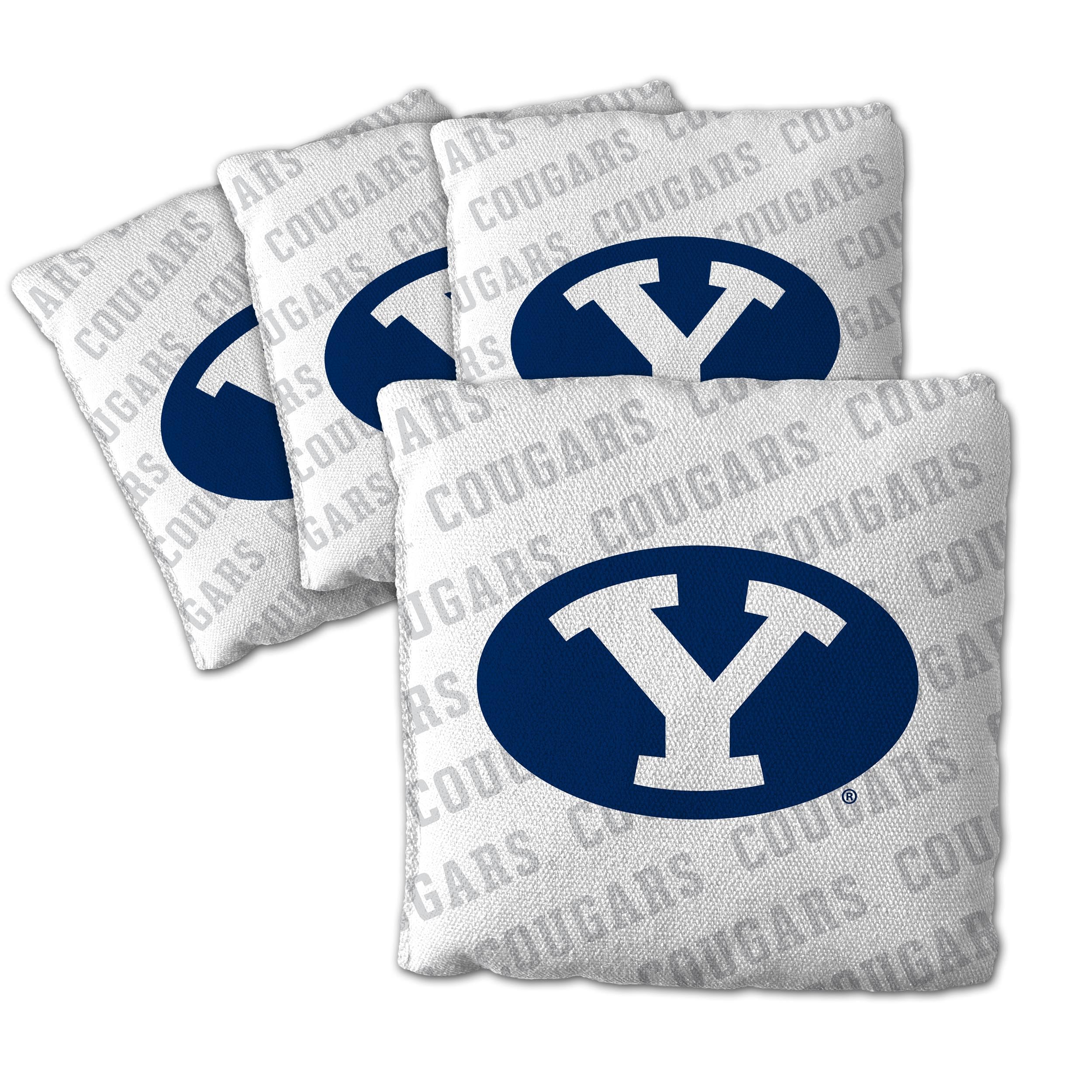 YouTheFan NCAA BYU Cougars Cornhole Bags - 4PK - White - Sports Collectibles, Sports Memorabilia, Sports Fan Shop, Sports Gifts