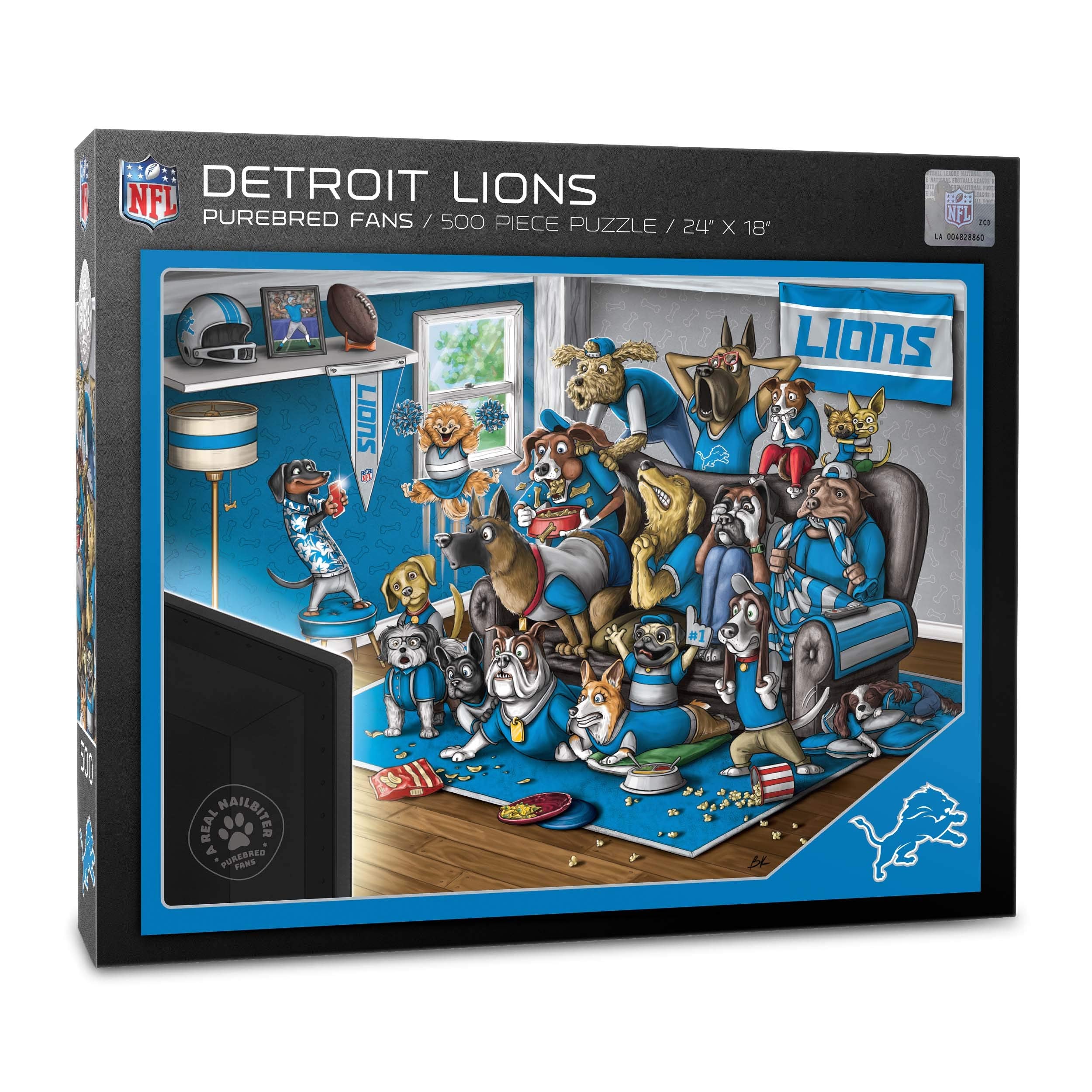 YouTheFan unisex adult Detroit Lions Purebred Fans 500pc Puzzle A Real Nailbiter , Team Colors, 500 Piece US - Sports Collectibles, Sports Memorabilia, Sports Fan Shop, Sports Gifts