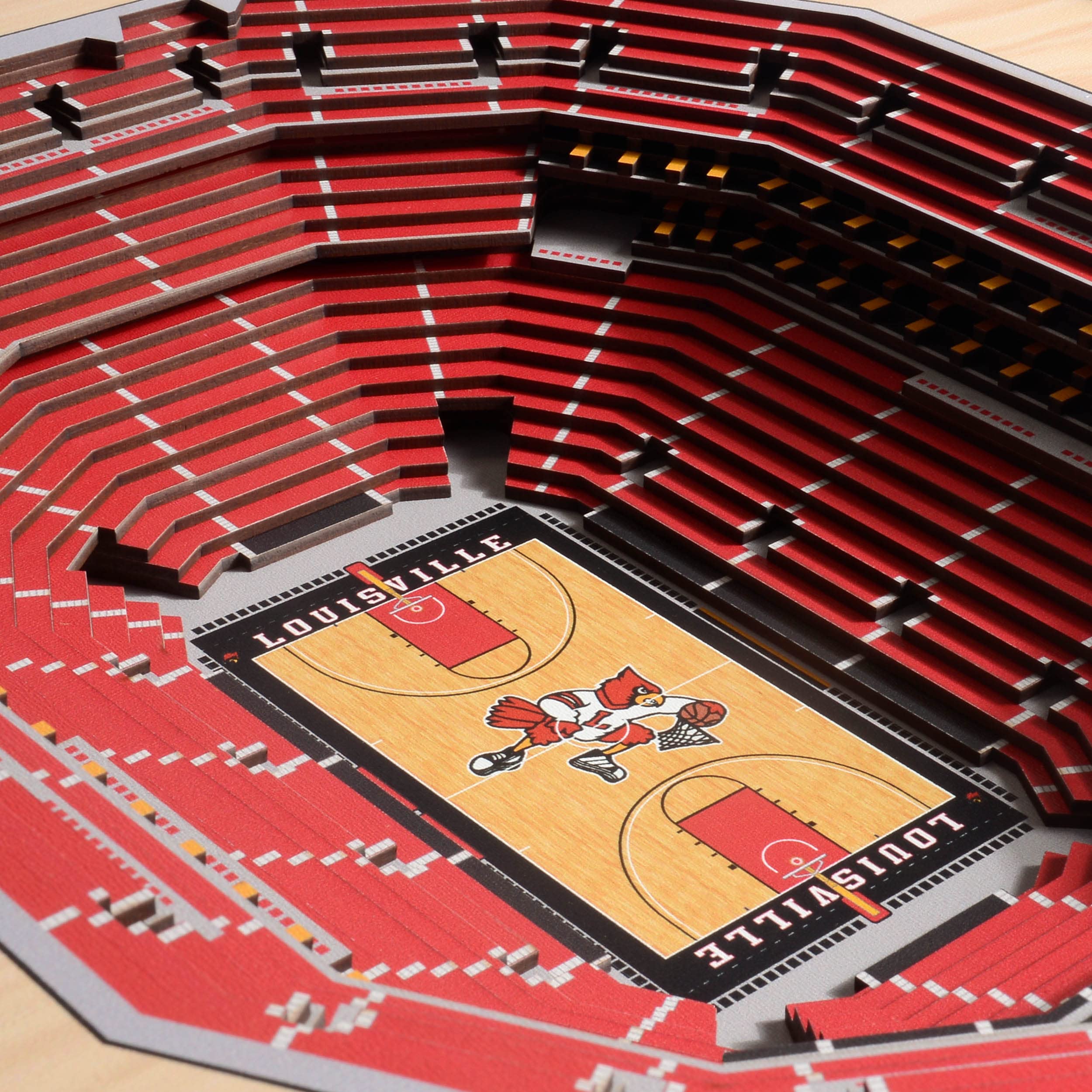 YouTheFan NCAA Louisville Cardinals 25-Layer StadiumViews 3D Wall Art - KFC Yum! Center , Brown - Sports Collectibles, Sports Memorabilia, Sports Fan Shop, Sports Gifts