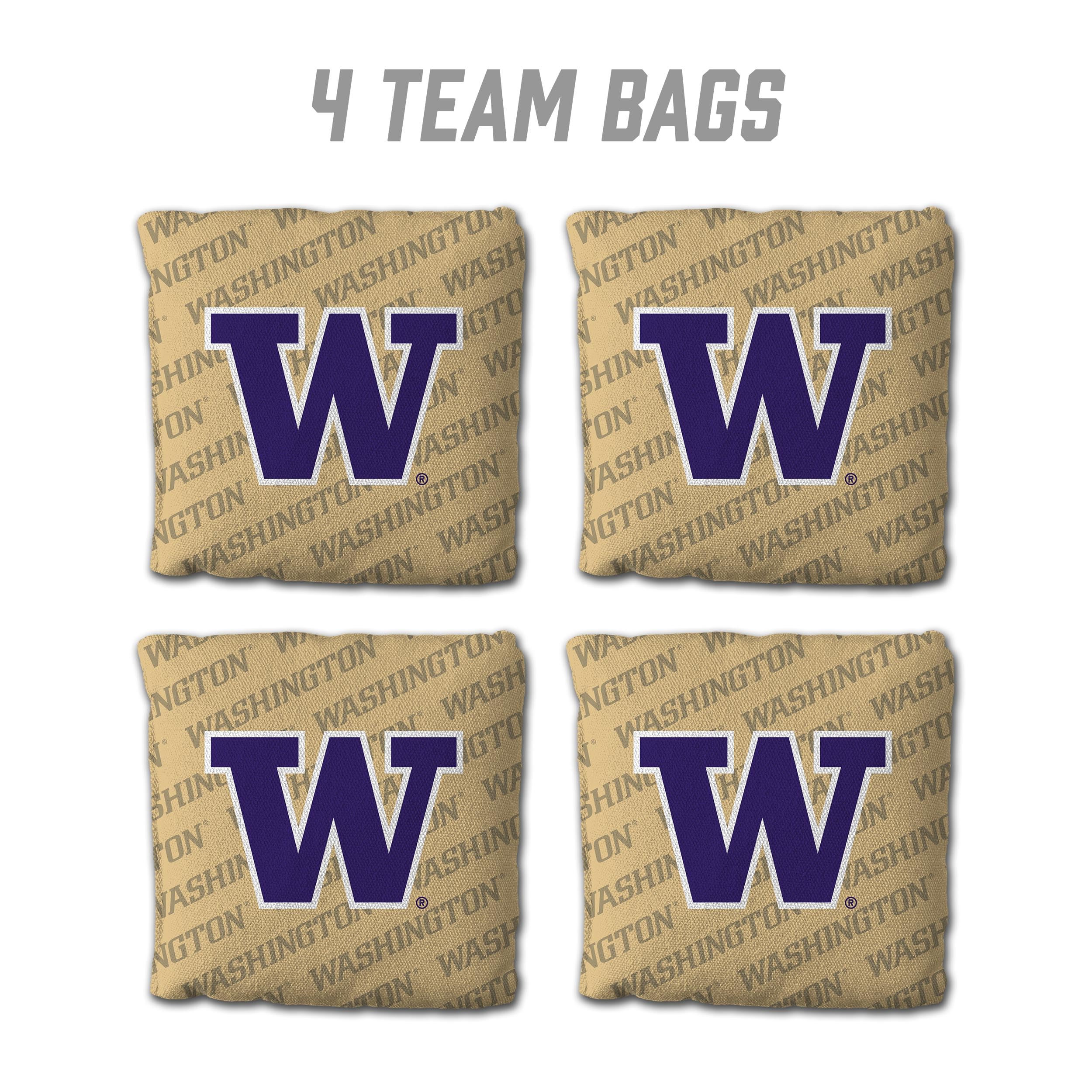 YouTheFan NCAA Washington Huskies Cornhole Bags - 4PK - Gold - Sports Collectibles, Sports Memorabilia, Sports Fan Shop, Sports Gifts