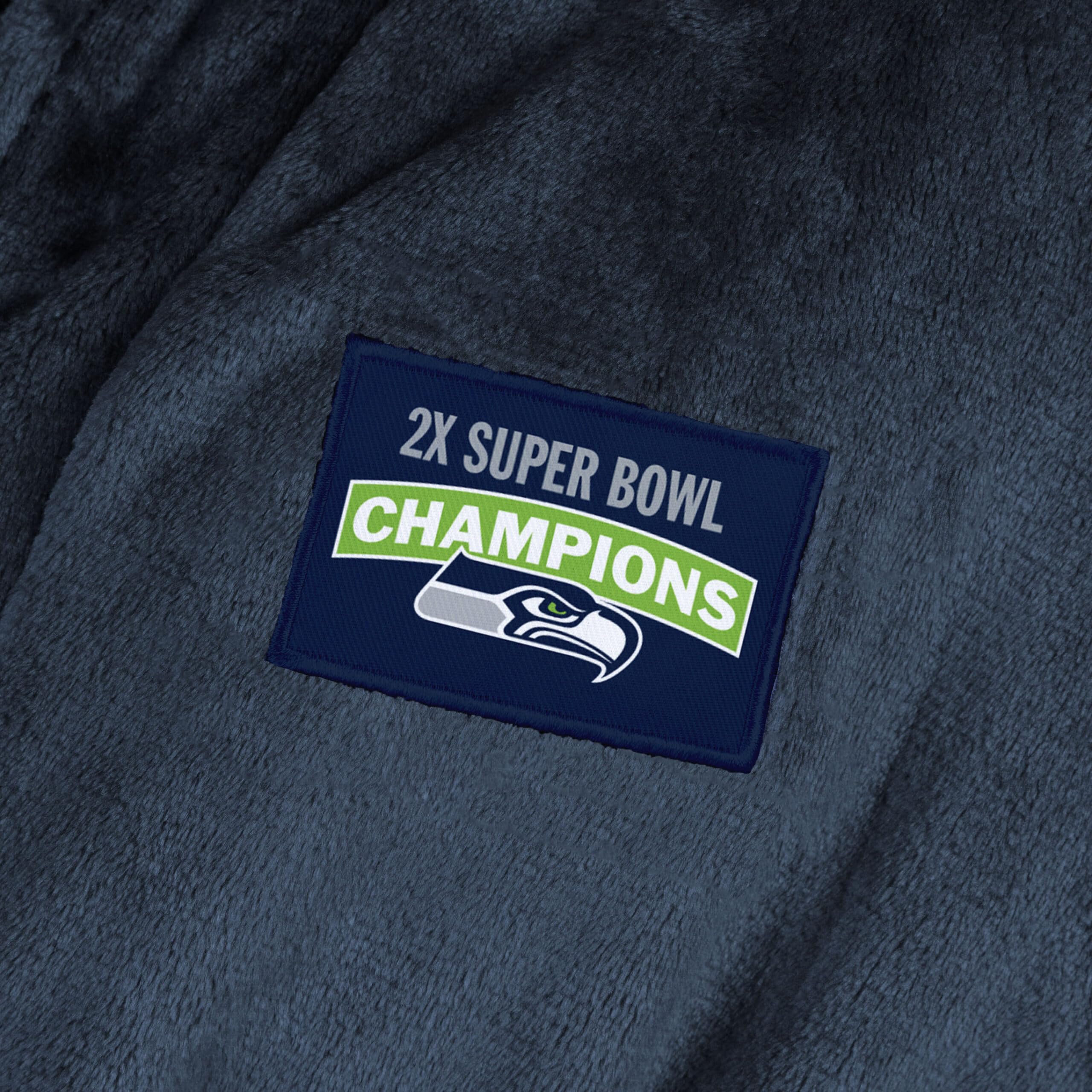 Northwest NFL Super Bowl 2026 Seattle Seahawks Multi Champs Fog Silk Touch Robe, Large/XLarge - Sports Gifts, Sports Memorabilia, Sports Collectibles, Fan Shop