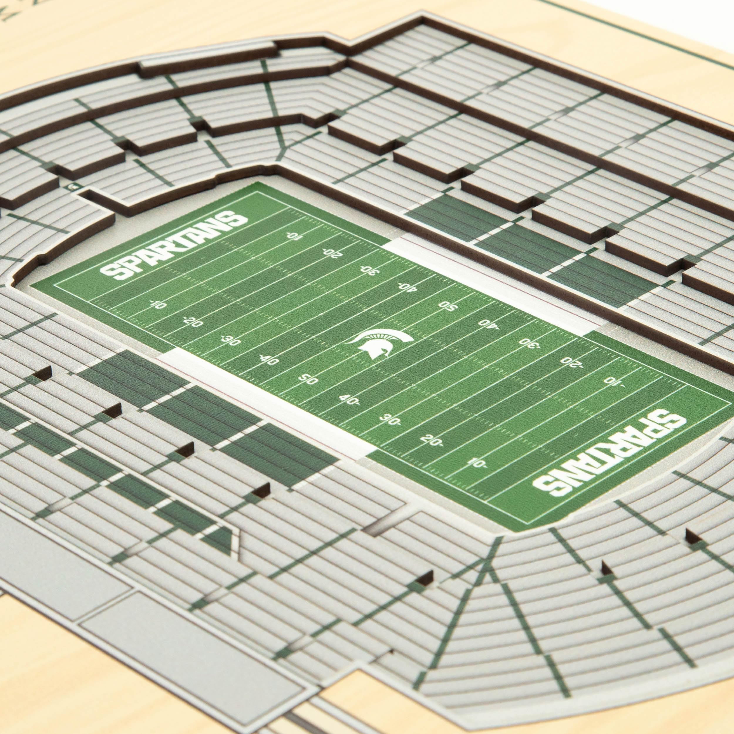 YouTheFan NCAA Michigan State Spartans 5-Layer StadiumView 3D Wall Art - Spartan Stadium 13.00" x 17.00" - Sports Collectibles, Sports Memorabilia, Sports Fan Shop, Sports Gifts