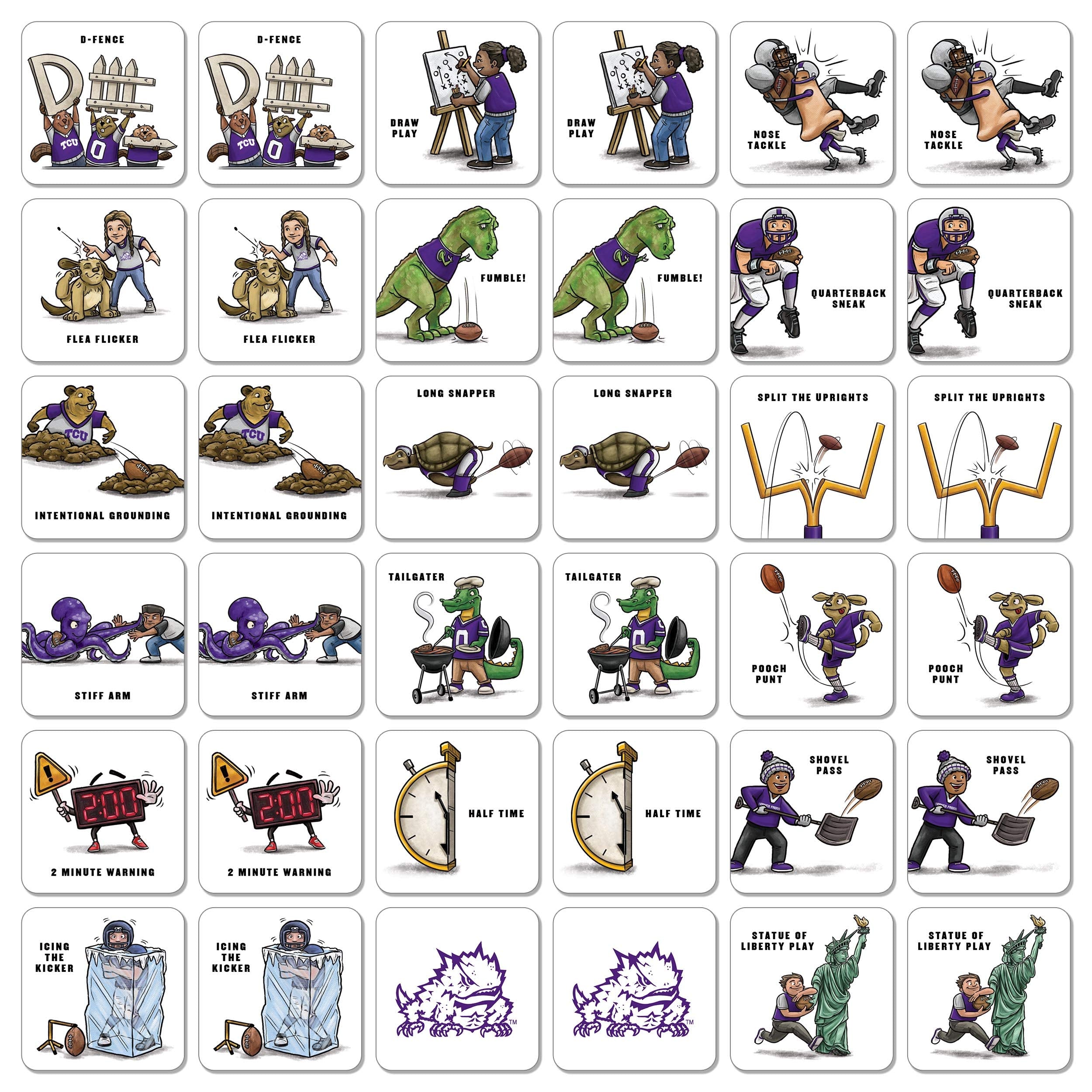 YouTheFan NCAA TCU Horned Frogs Licensed Memory Match Game - Sports Collectibles, Sports Memorabilia, Sports Fan Shop, Sports Gifts