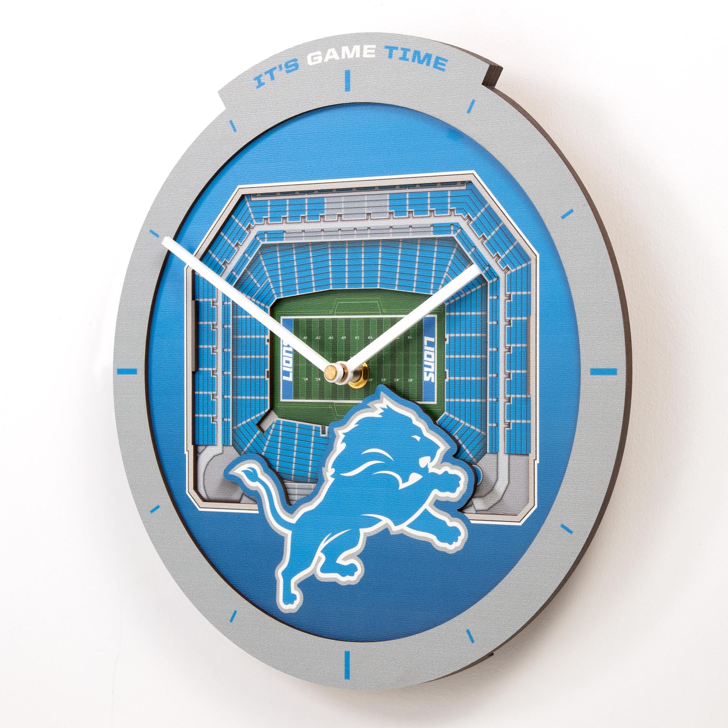 YouTheFan NFL Detroit Lions 3D StadiumView Clock - Sports Gifts, Sports Memorabilia, Sports Collectibles, Fan Shop