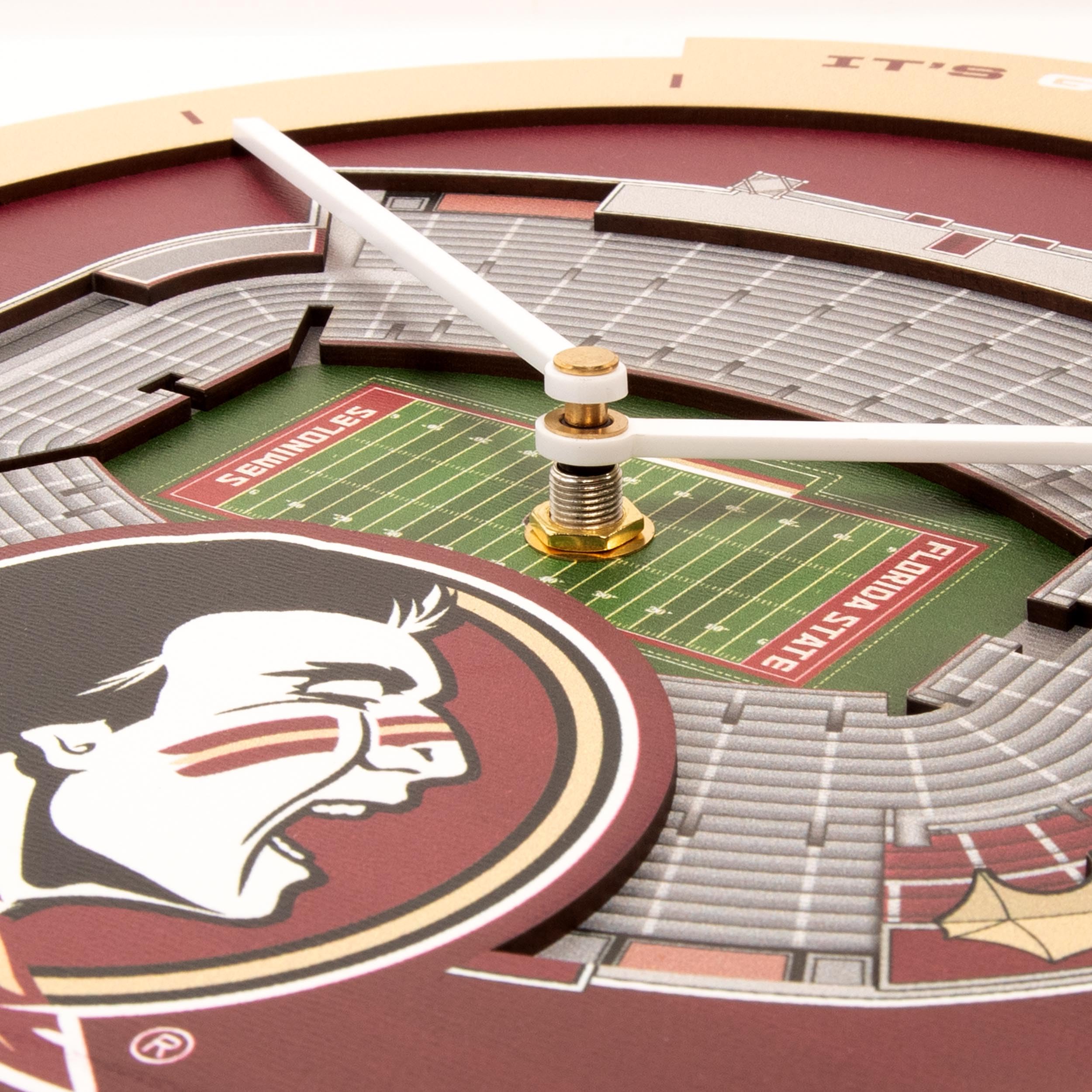 YouTheFan NCAA Florida State Seminoles 3D StadiumView Clock - Sports Collectibles, Sports Memorabilia, Sports Fan Shop, Sports Gifts