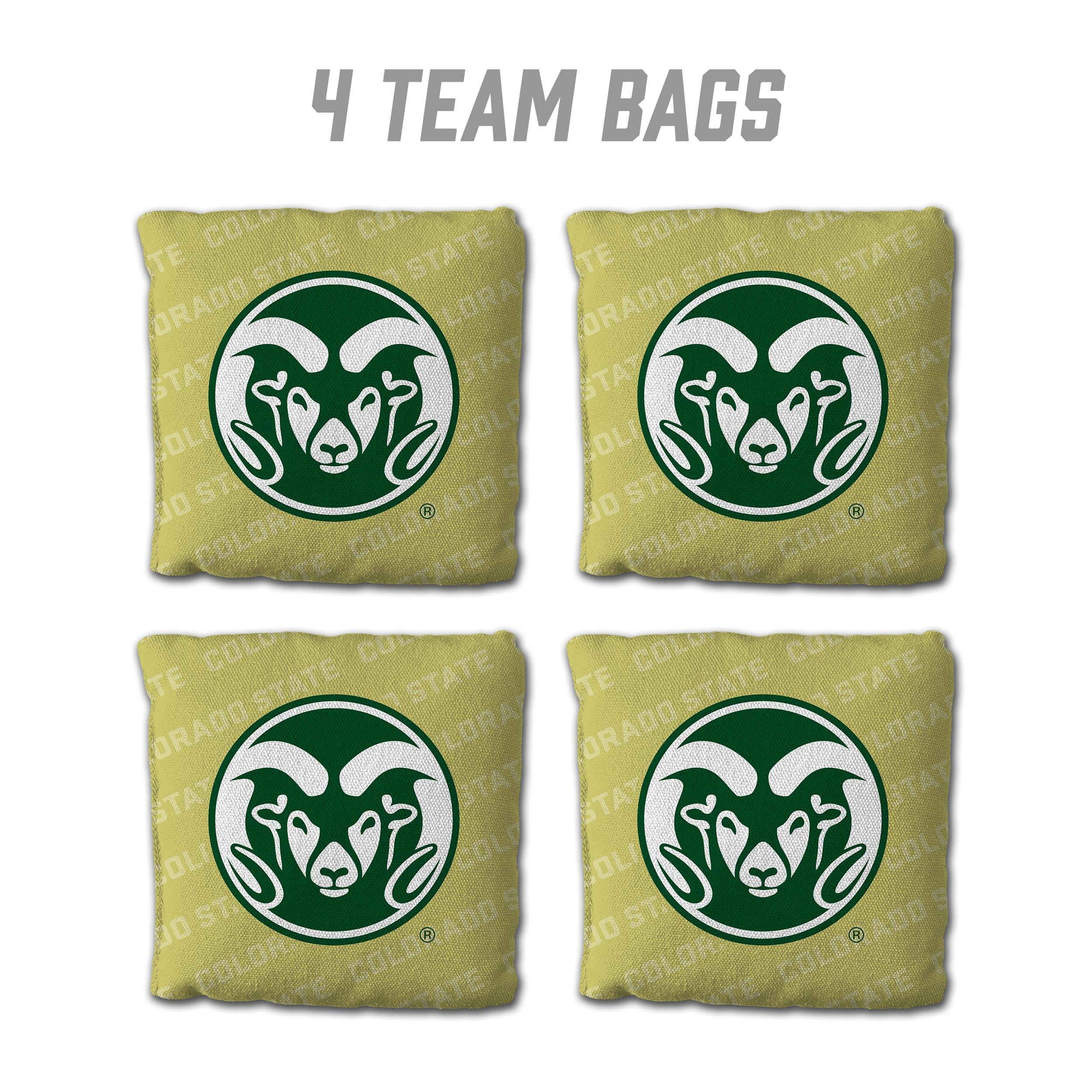 YouTheFan NCAA Colorado State Rams Cornhole Bags - 4PK - Gold - Sports Collectibles, Sports Memorabilia, Sports Fan Shop, Sports Gifts