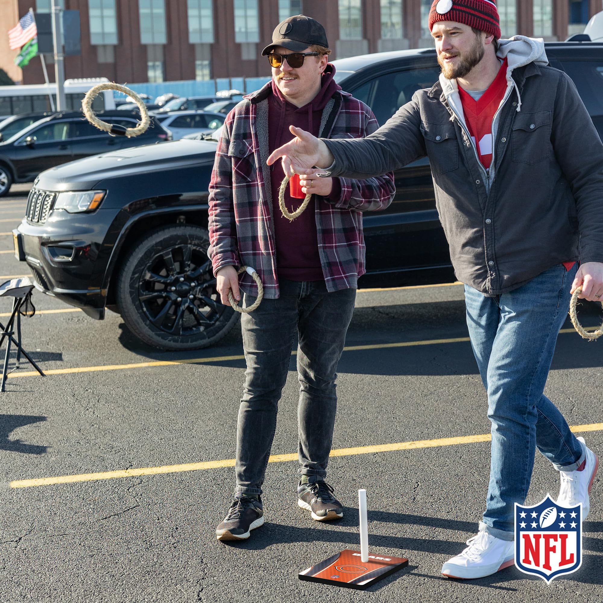 Wild Sports NFL Quoits Set with Direct Print HD Team Graphics – Tailgate Ring Toss Game – Great Gift for Any Football Fan! Ring Toss Family Outdoor Games for The Beach, BBQ, or Tailgate Party - Sports Collectibles, Sports Memorabilia, Sports Fan Shop, Sports Gifts