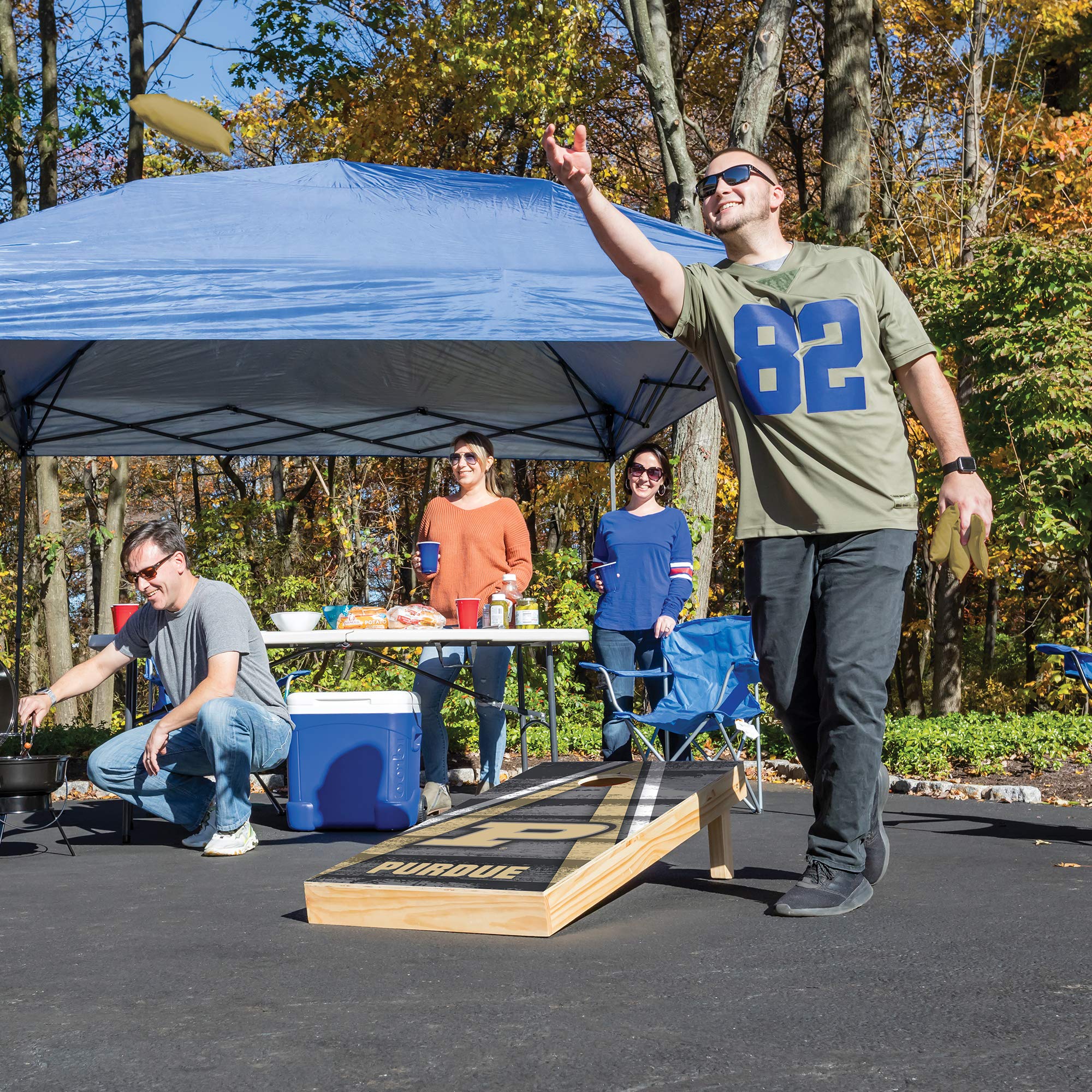 Wild Sports 2' x 4' Wood Tournament Cornhole Set - Direct Printed - Purdue Boilermakers- perfect for Backyard, Beach, Park, Tailgates, Outdoors and Indoors - Sports Collectibles, Sports Memorabilia, Sports Fan Shop, Sports Gifts