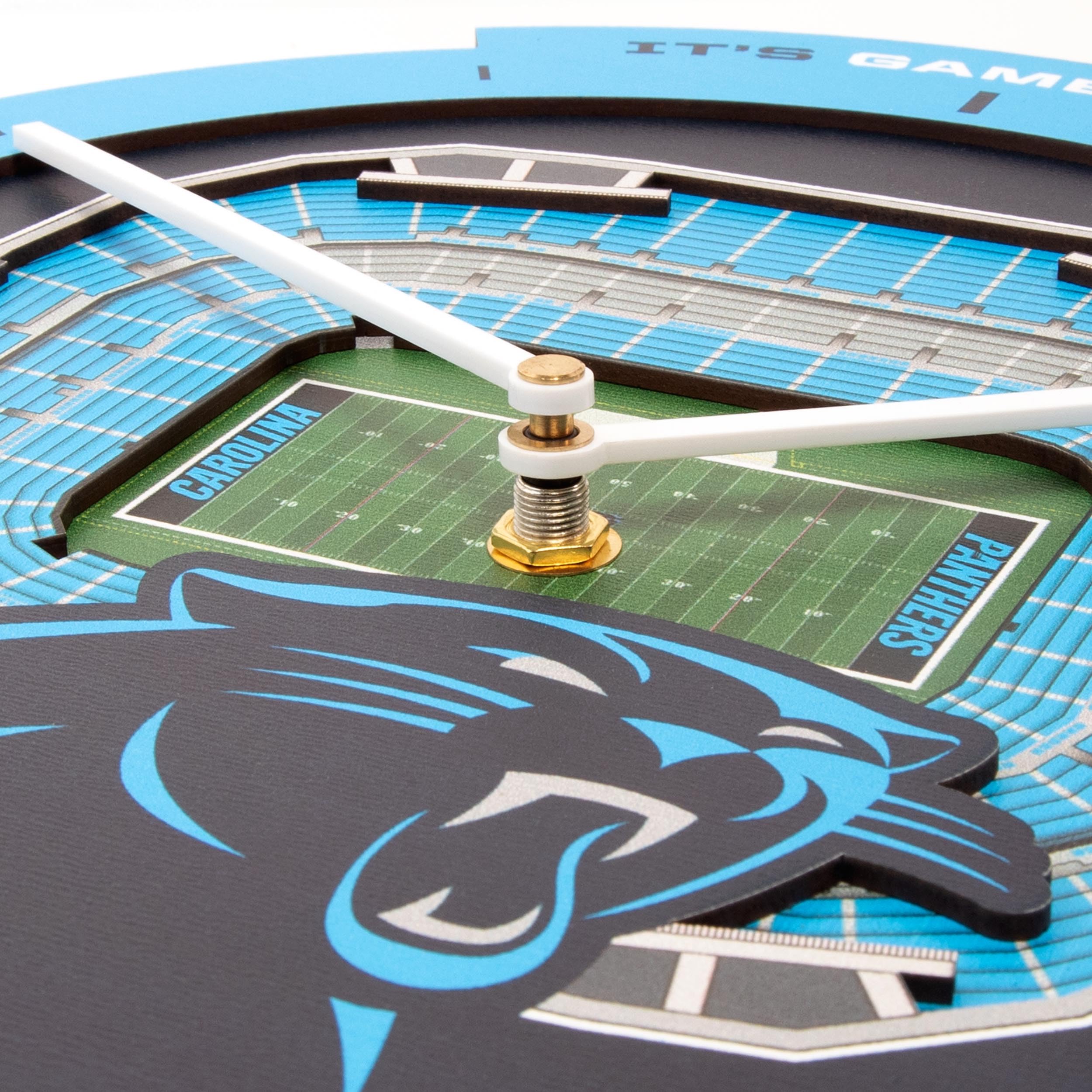 YouTheFan NFL Carolina Panthers 3D StadiumView Clock - Sports Gifts, Sports Memorabilia, Sports Collectibles, Fan Shop