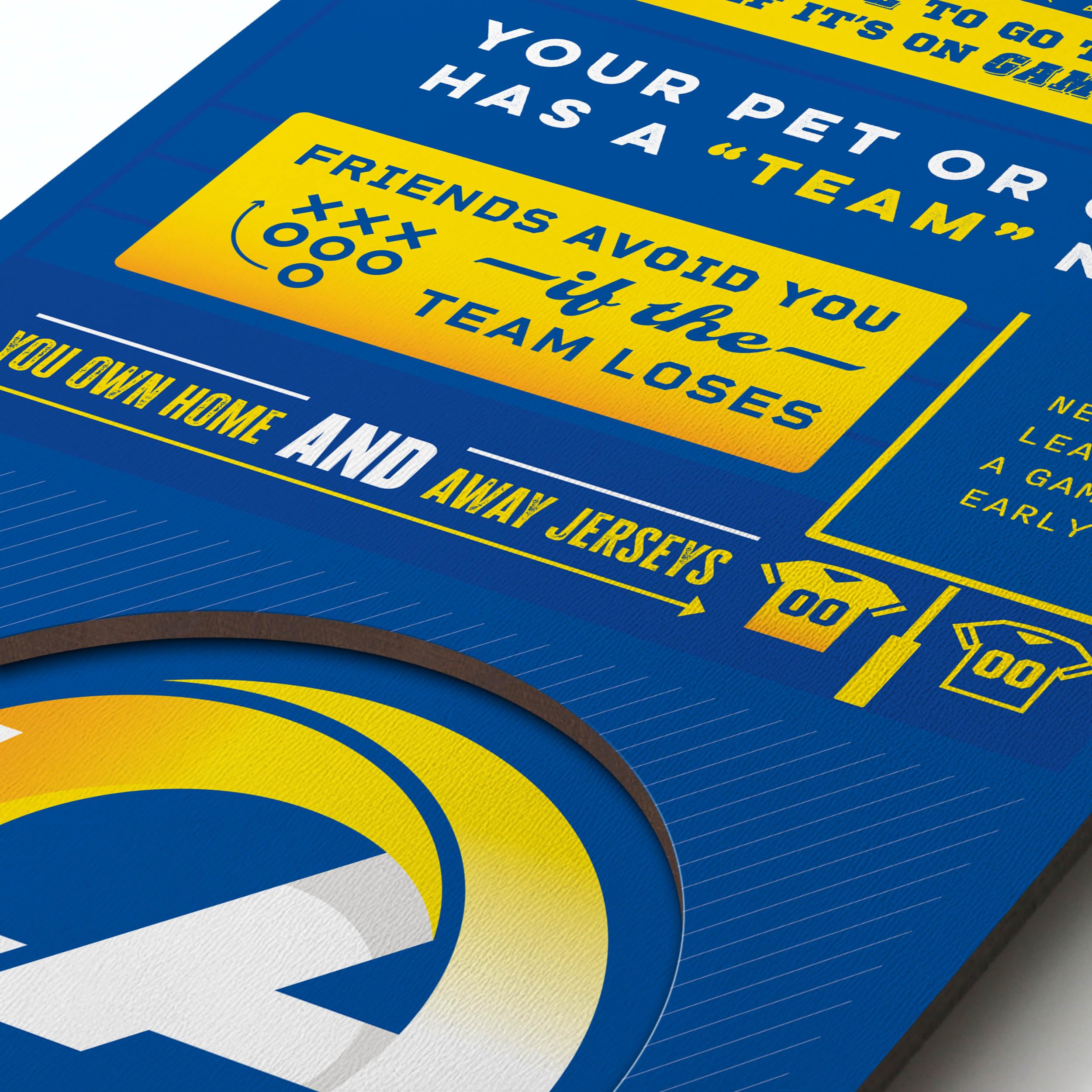 YouTheFan Officially-licensed NFL Los Angeles Rams 6x19 Top 10 Signs Banner - humorous descriptions - fun sports fan phrases, original design, indoor team wall decor fan gift - Sports Collectibles, Sports Memorabilia, Sports Fan Shop, Sports Gifts