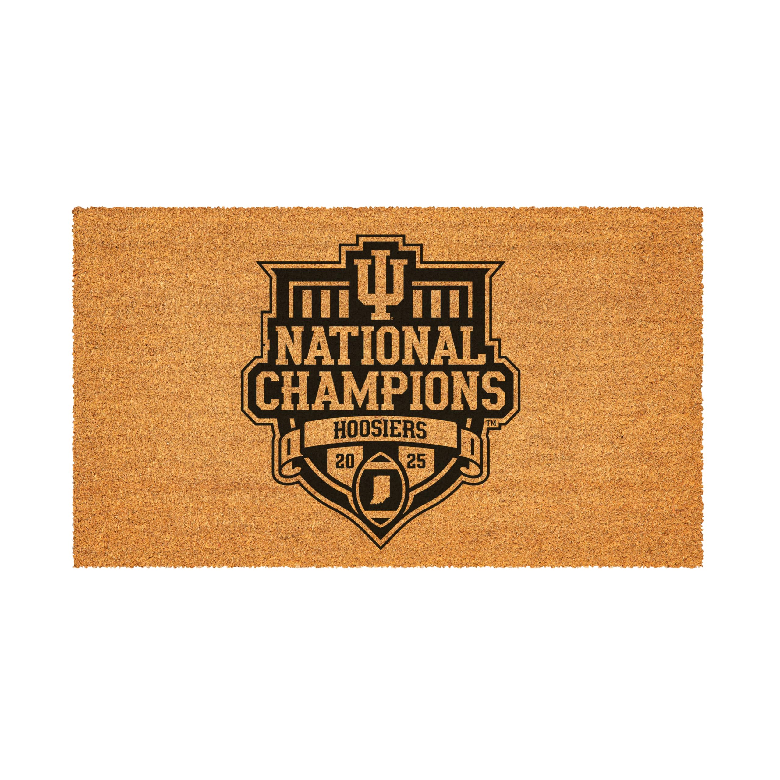 NCAA Indiana University Coir Doormat, CFP National Champions 2025-26, 28 x 16 Inches College Sports Coir Mat, Non Slip Back Front Door Welcome Floor Mat, Indoor Outdoor Entrance Rug - Sports Gifts, Sports Memorabilia, Sports Collectibles, Fan Shop