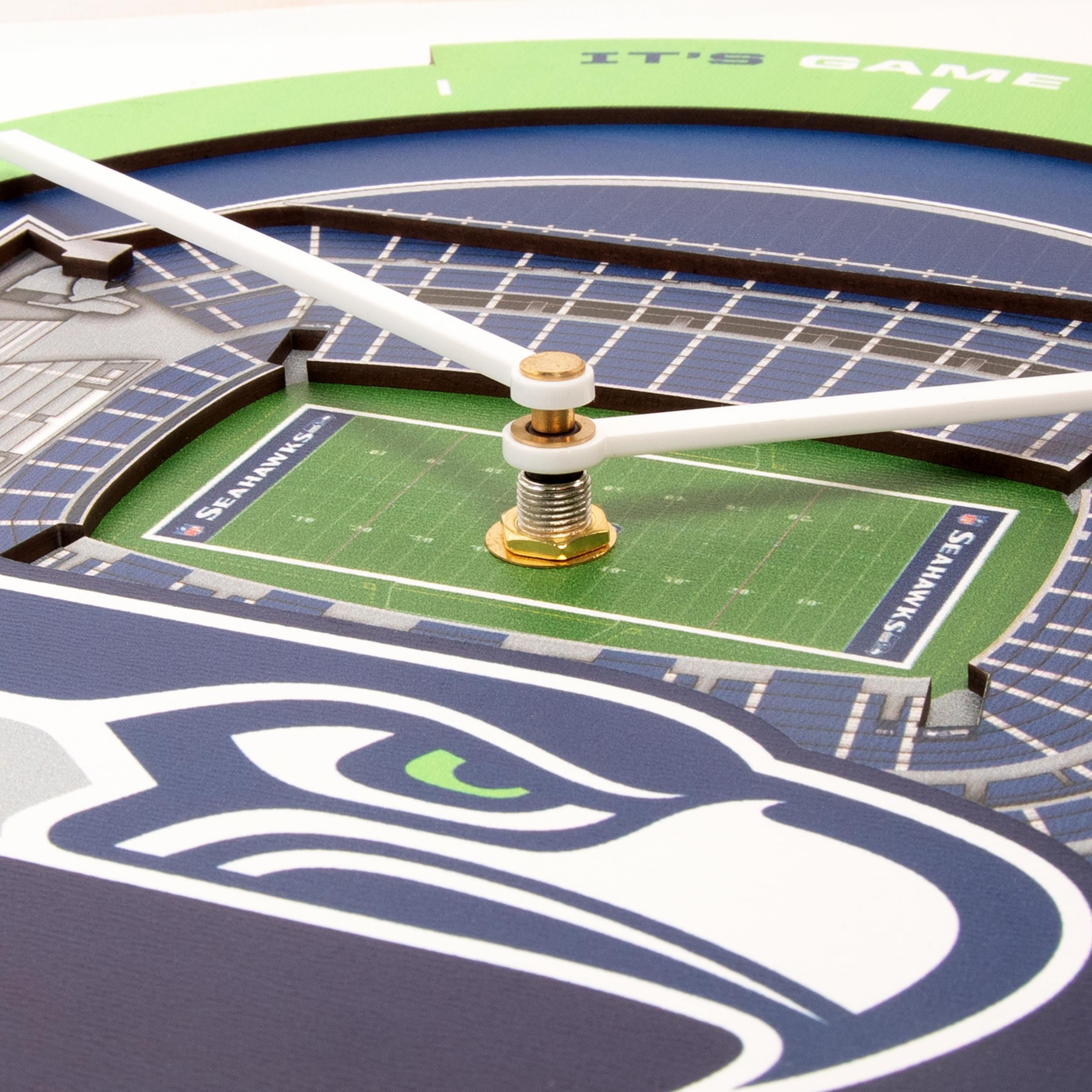 YouTheFan NFL Seattle Seahawks 3D StadiumView Clock - Sports Gifts, Sports Memorabilia, Sports Collectibles, Fan Shop