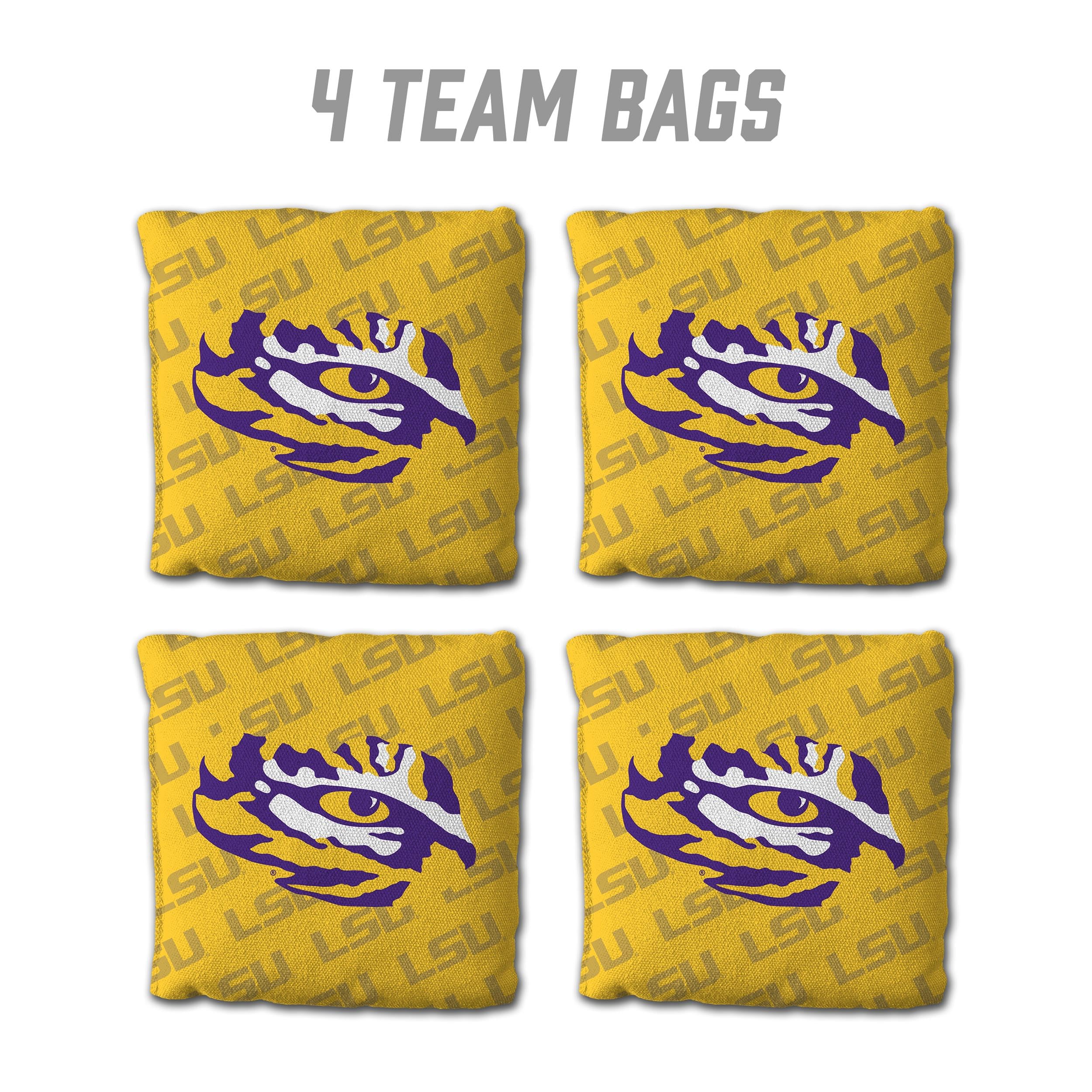 YouTheFan NCAA LSU Tigers Cornhole Bags - 4PK - Yellow - Sports Collectibles, Sports Memorabilia, Sports Fan Shop, Sports Gifts