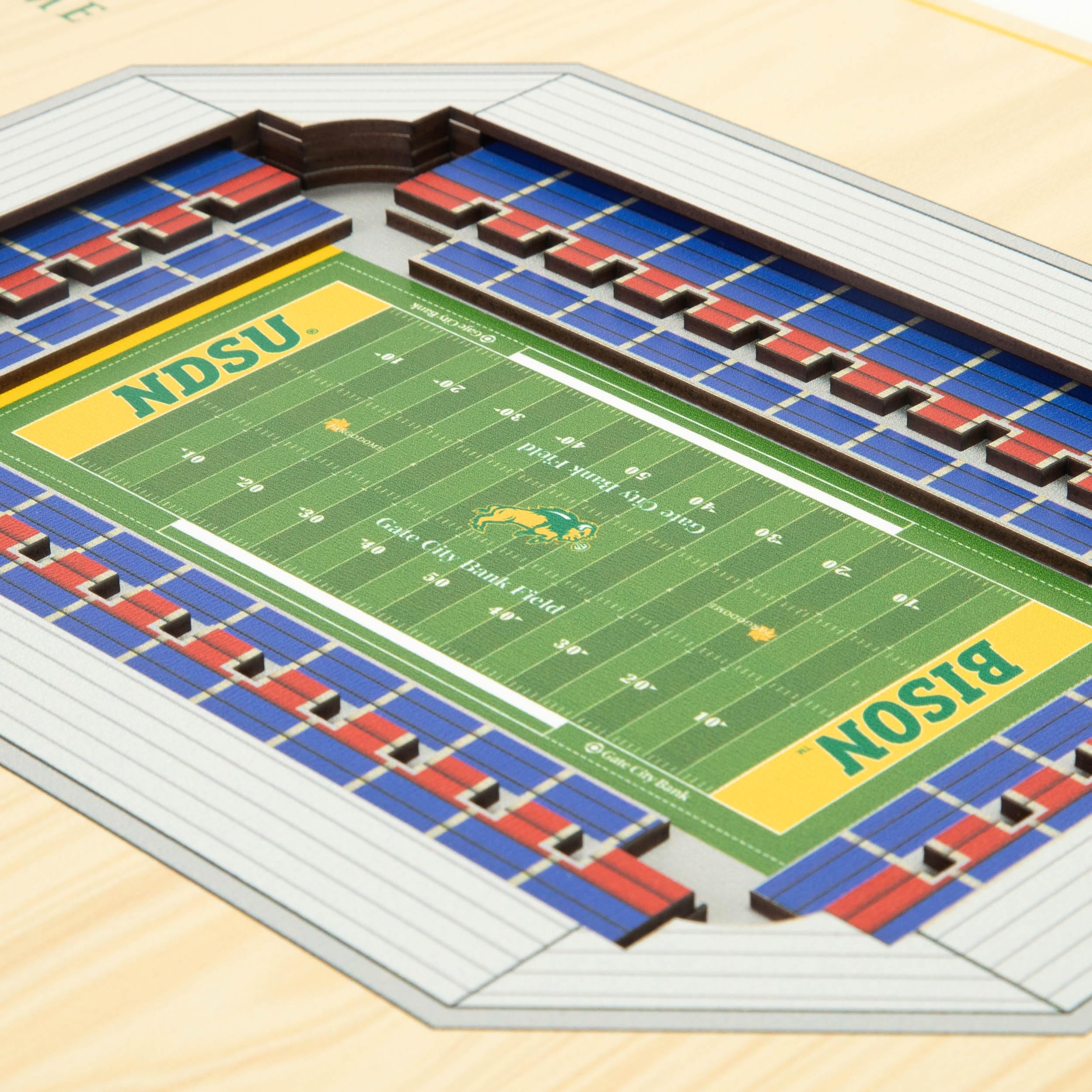 YouTheFan NCAA North Dakota State Bison 5-Layer StadiumView 3D Wall Art - Fargodome - Sports Collectibles, Sports Memorabilia, Sports Fan Shop, Sports Gifts