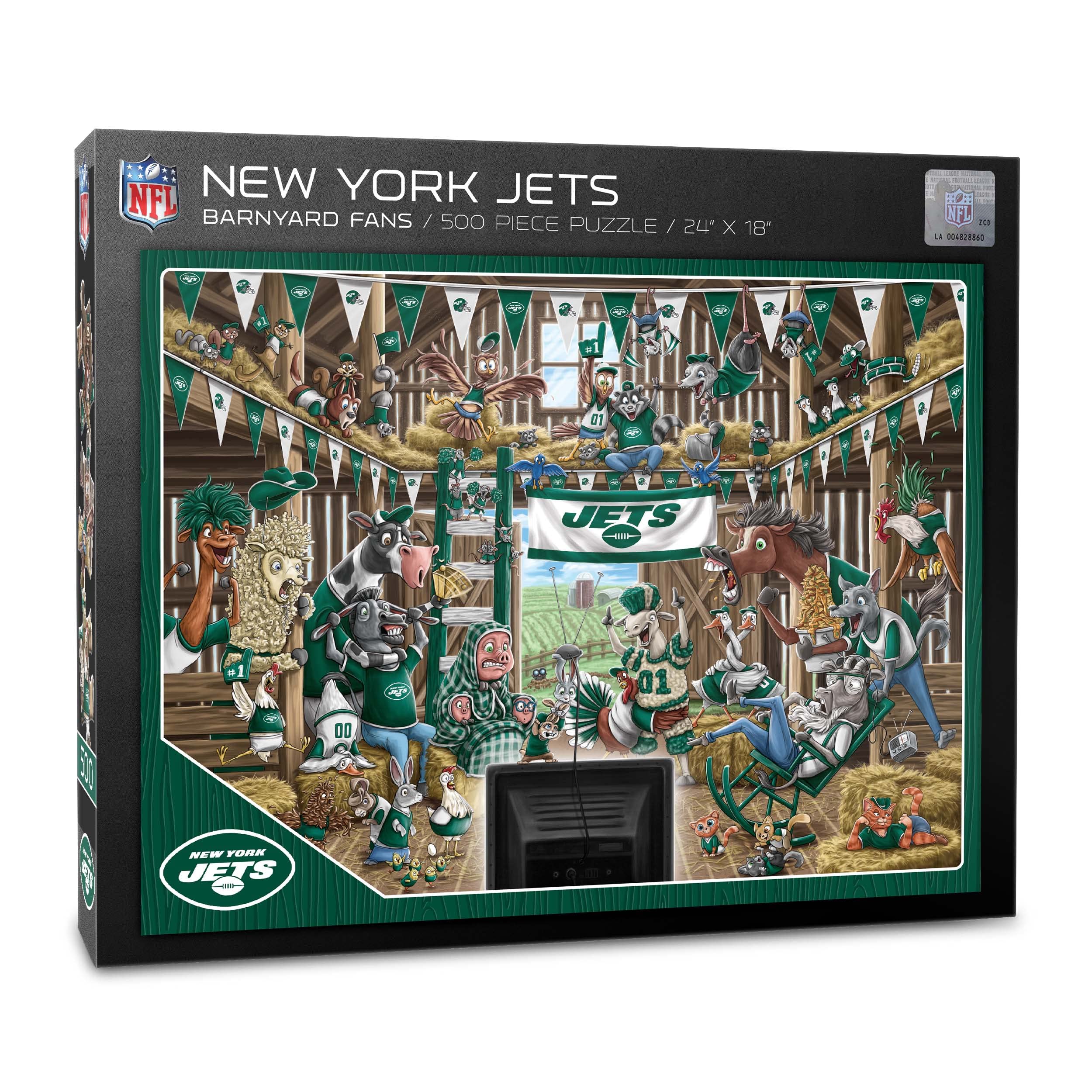 YouTheFan NFL New York Jets Barnyard Fans 500pc Puzzle - Sports Gifts, Sports Memorabilia, Sports Collectibles, Fan Shop