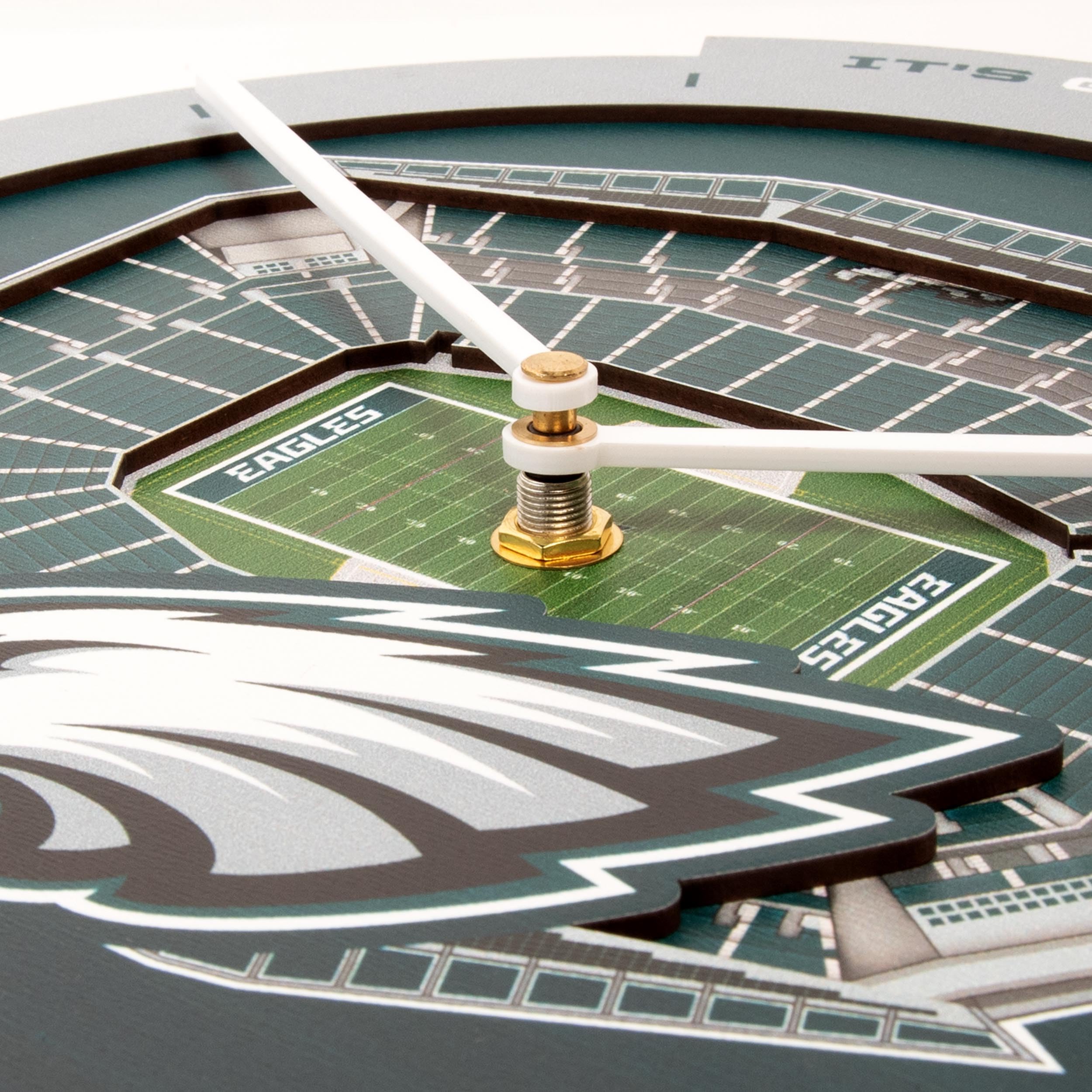 YouTheFan NFL Philadelphia Eagles 3D StadiumView Clock - Sports Gifts, Sports Memorabilia, Sports Collectibles, Fan Shop