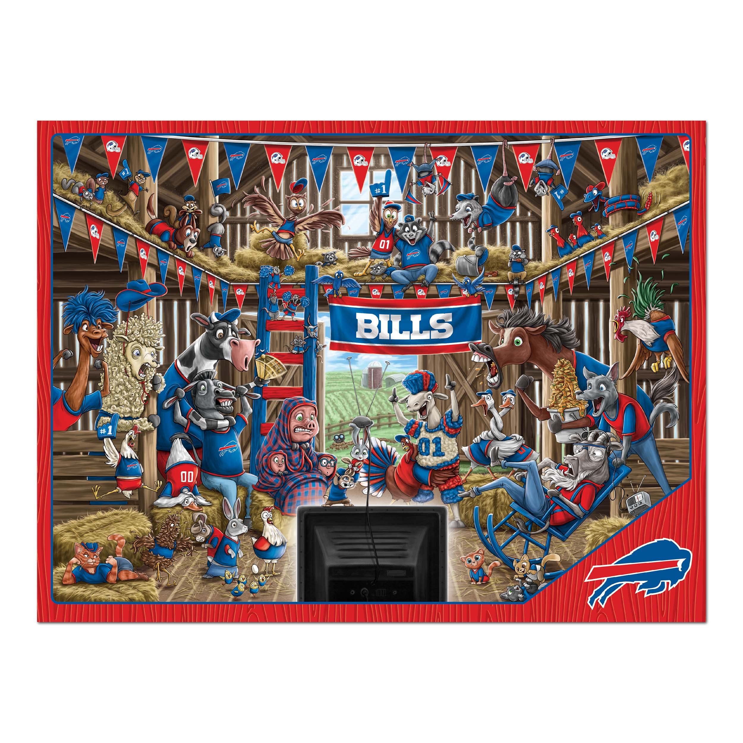 YouTheFan NFL Buffalo Bills Barnyard Fans 500pc Puzzle - Sports Collectibles, Sports Memorabilia, Sports Fan Shop, Sports Gifts