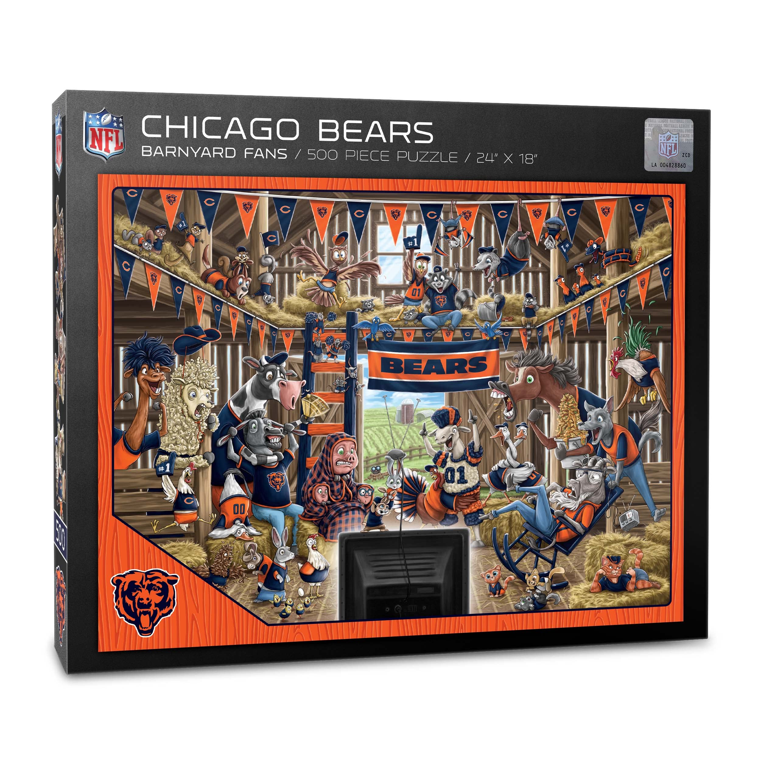 YouTheFan NFL Chicago Bears Barnyard Fans 500pc Puzzle - Sports Collectibles, Sports Memorabilia, Sports Fan Shop, Sports Gifts
