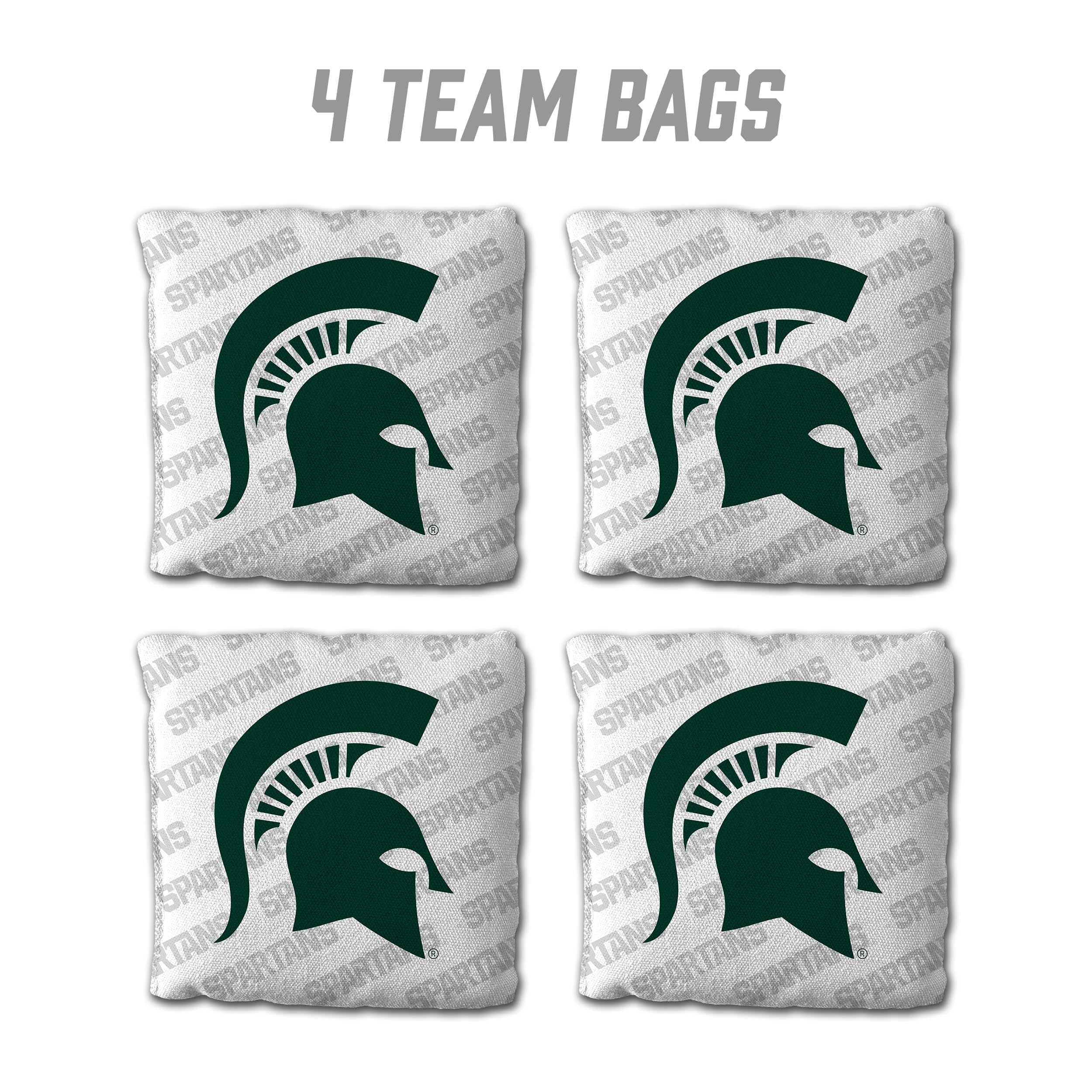 YouTheFan NCAA Michigan State Spartans Cornhole Bags - 4PK - White - Sports Collectibles, Sports Memorabilia, Sports Fan Shop, Sports Gifts