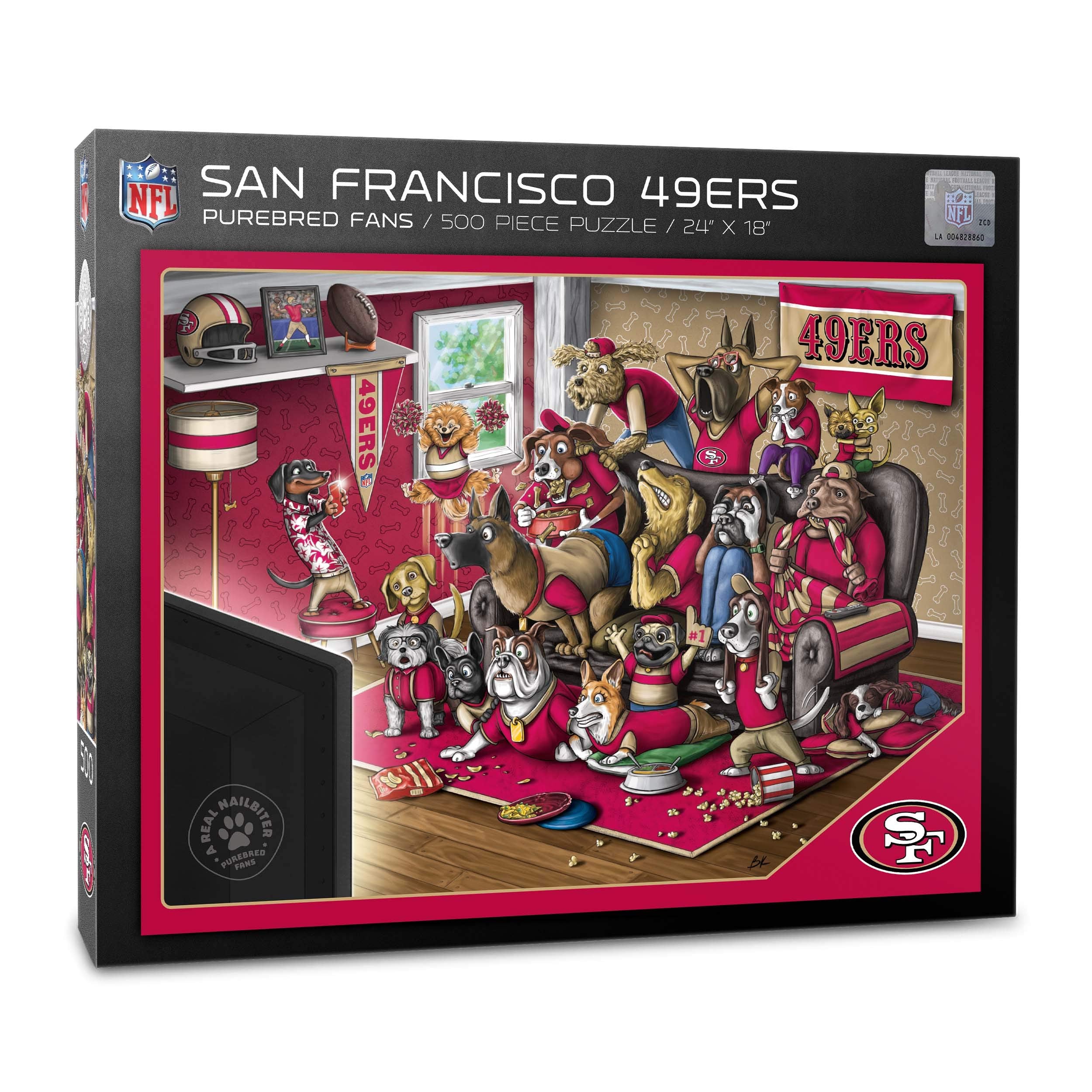 YouTheFan unisex adult San Francisco 49ers Purebred Fans 500pc Puzzle A Real Nailbiter , Team Colors, 500 Piece US - Sports Collectibles, Sports Memorabilia, Sports Fan Shop, Sports Gifts