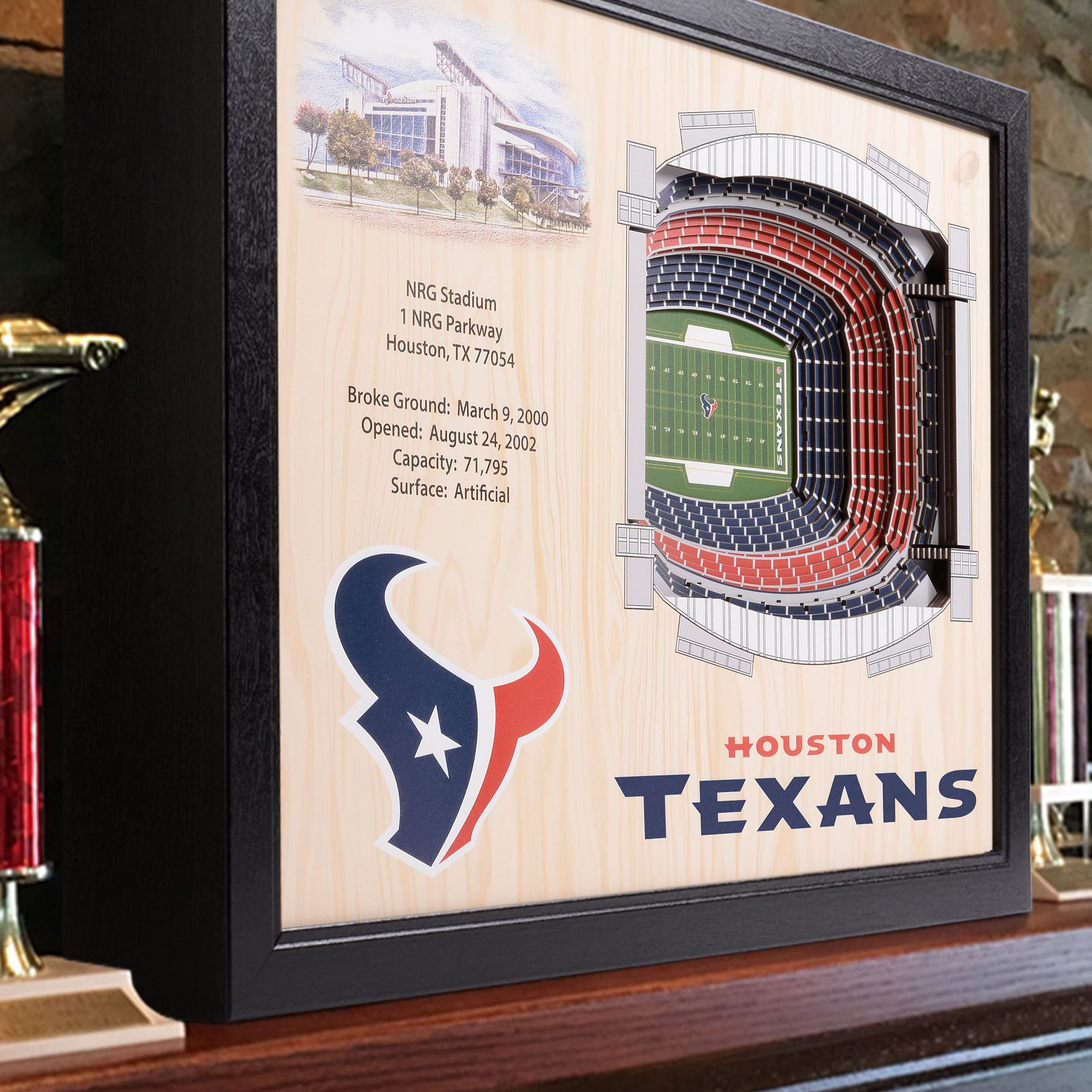 YouTheFan NFL Houston Texans 25-Layer StadiumView 3D Wall Art - Sports Collectibles, Sports Memorabilia, Sports Fan Shop, Sports Gifts