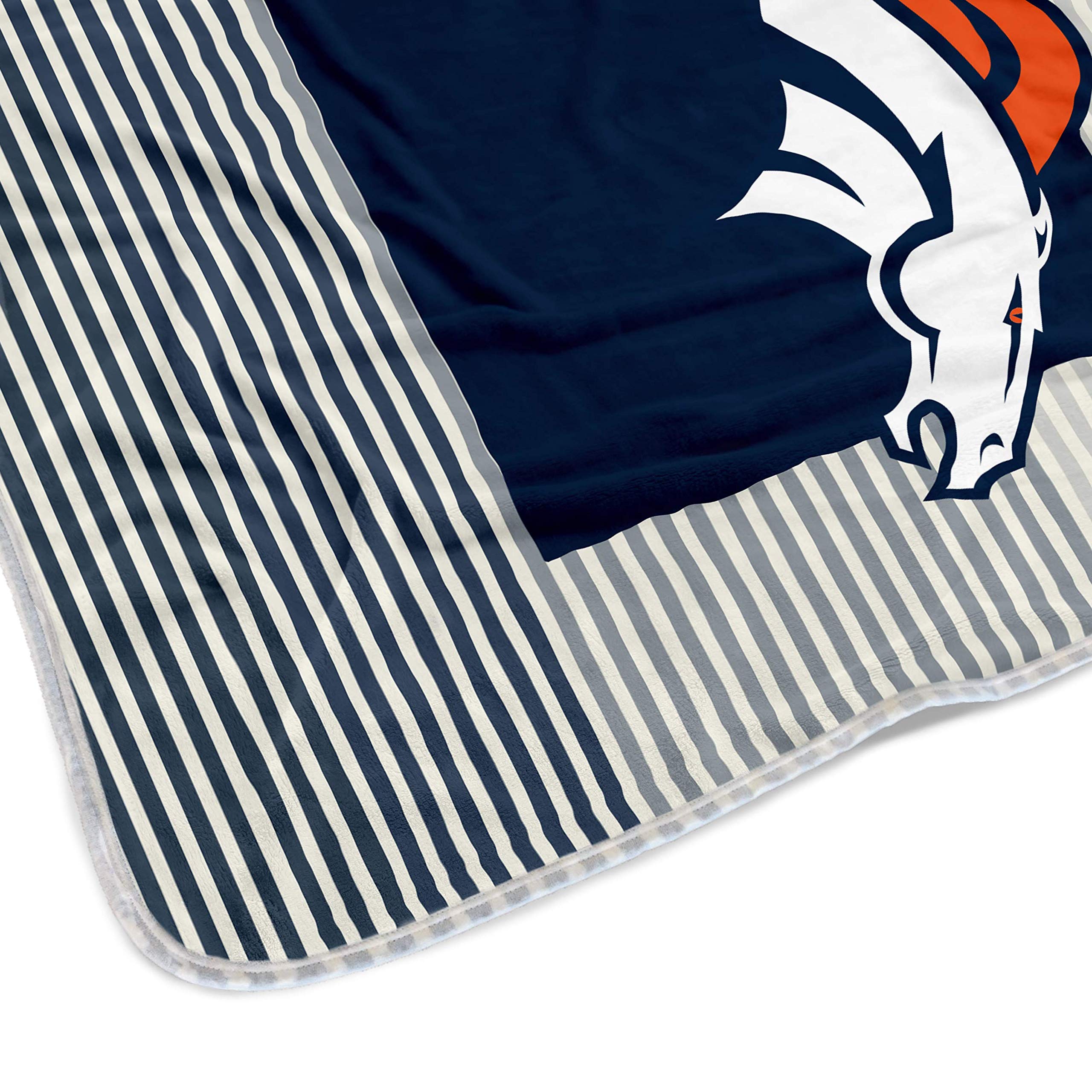 Pegasus Sports NFL Ultra Fleece State Stripe Blanket- Denver Broncos, Team Color, 60x70 - Sports Gifts, Sports Memorabilia, Sports Collectibles, Fan Shop