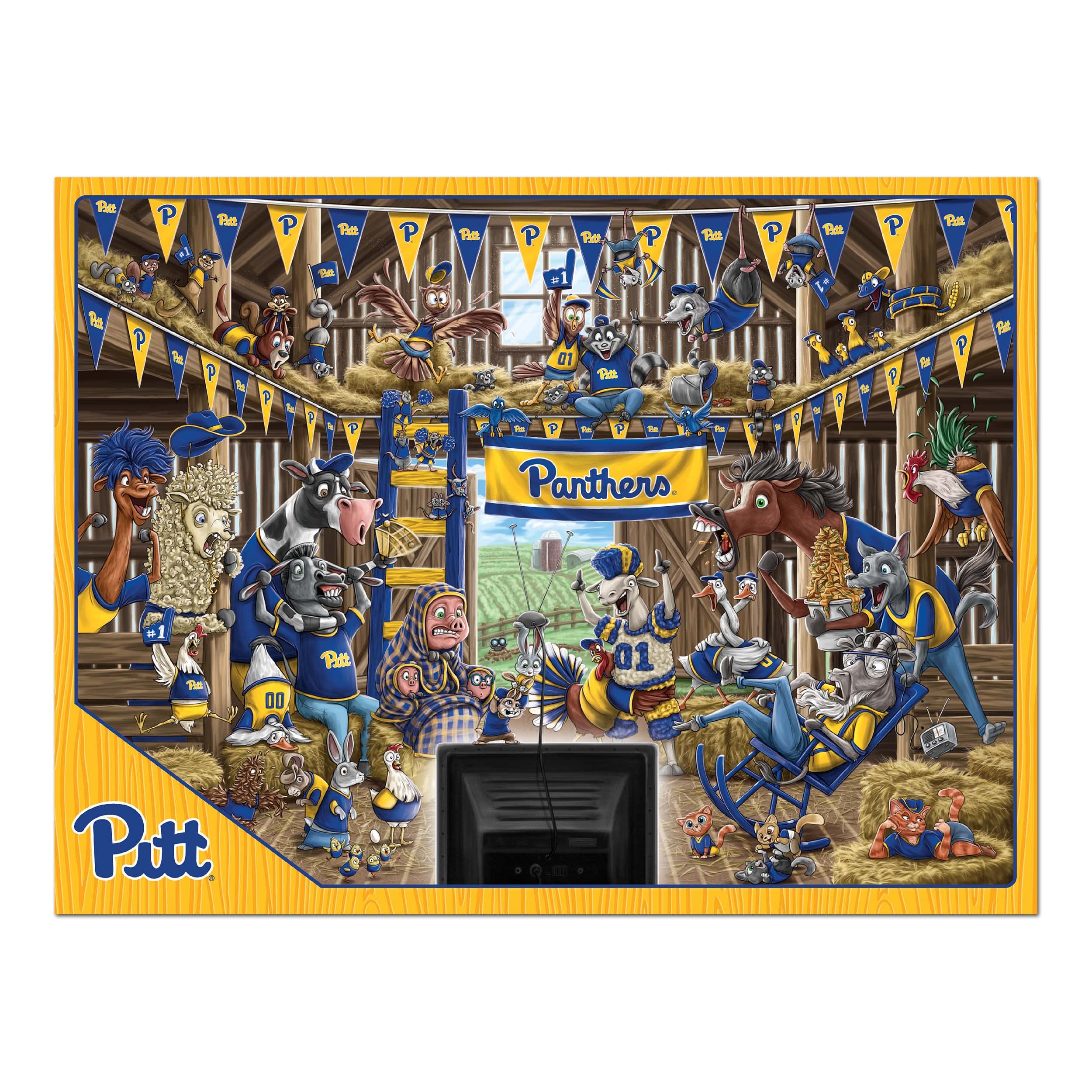 YouTheFan NCAA Pittsburgh Panthers Barnyard Fans 500pc Puzzle - Sports Collectibles, Sports Memorabilia, Sports Fan Shop, Sports Gifts