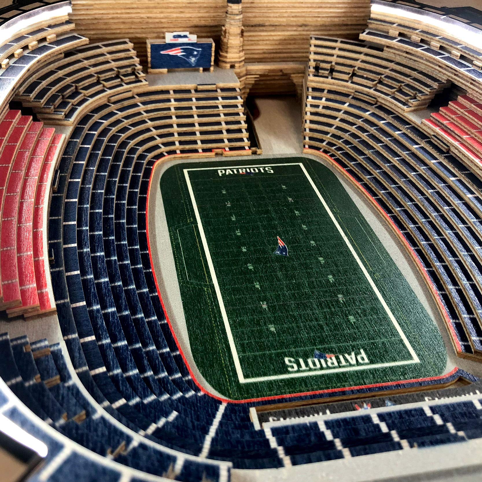 YouTheFan NFL New England Patriots 25-Layer StadiumView Lighted End Table - Sports Collectibles, Sports Memorabilia, Sports Fan Shop, Sports Gifts