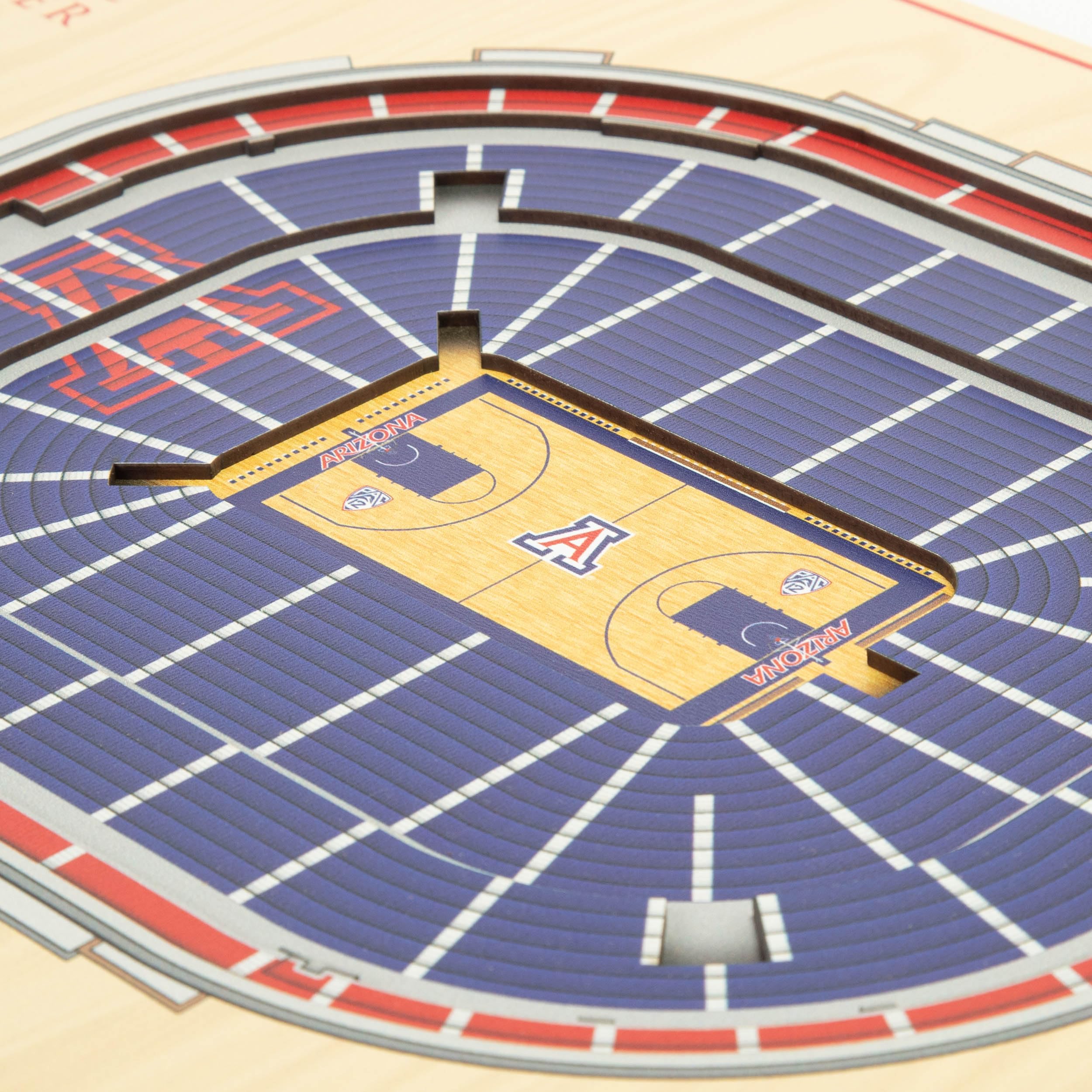 YouTheFan NCAA Arizona Wildcats 5-Layer StadiumView 3D Wall Art - Arizona Stadium - Sports Collectibles, Sports Memorabilia, Sports Fan Shop, Sports Gifts