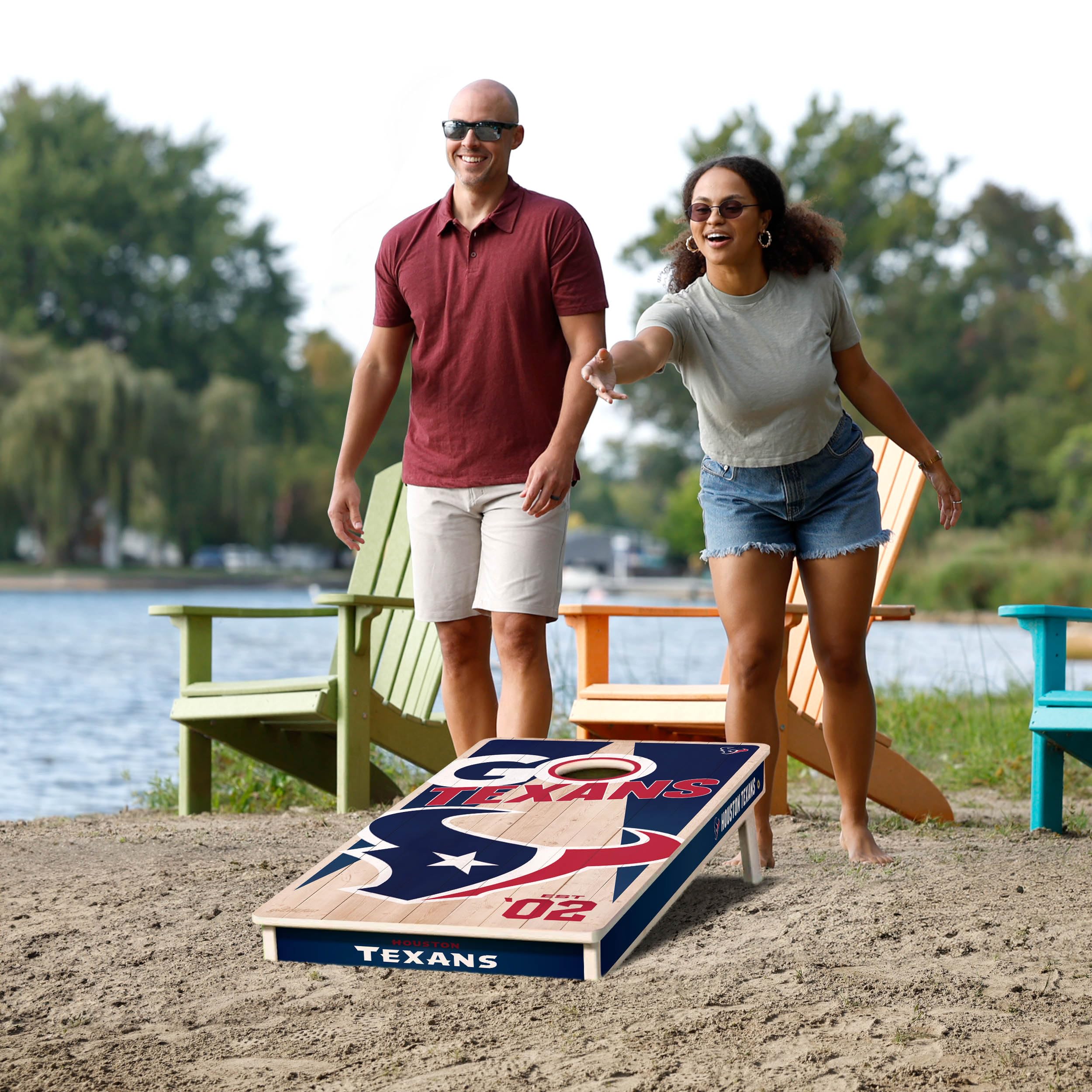 YouTheFan NFL Houston Texans 2’ x 4’ Professional Wood Cornhole Game with Logo Bags - Sports Collectibles, Sports Memorabilia, Sports Fan Shop, Sports Gifts