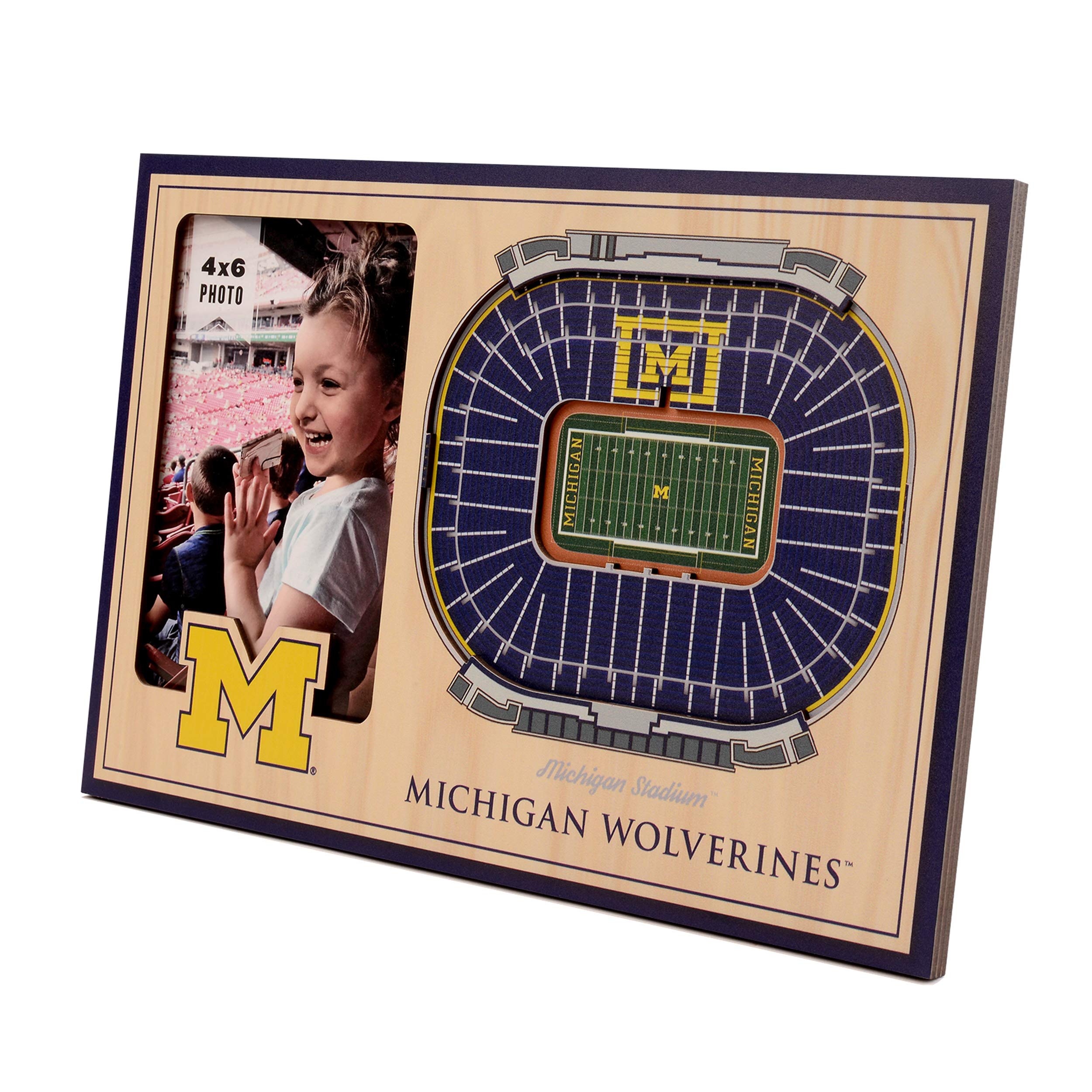 YouTheFan NCAA Michigan Wolverines 3D StadiumView Picture Frame - Michigan Stadium 12" x 8" - Sports Collectibles, Sports Memorabilia, Sports Fan Shop, Sports Gifts