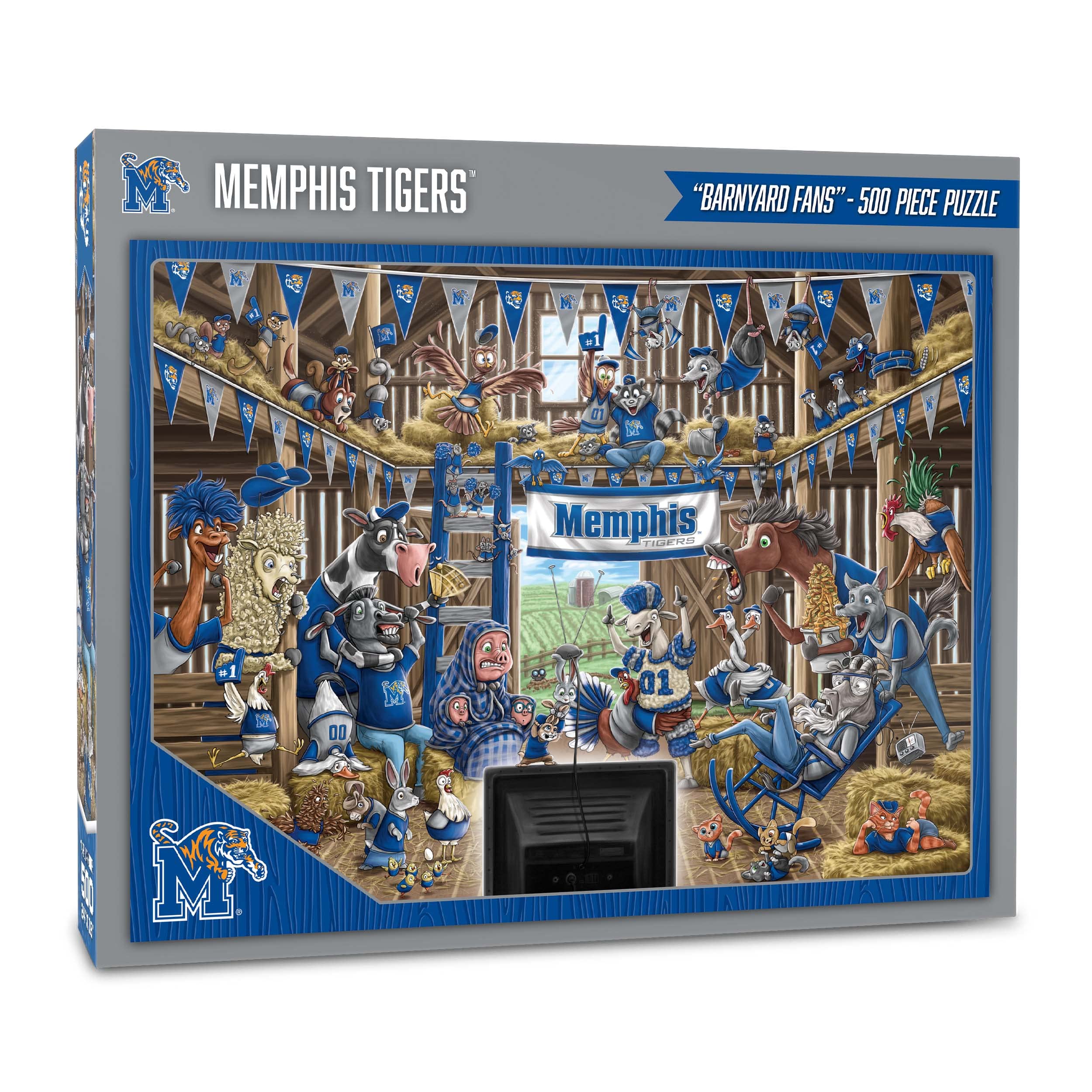 YouTheFan NCAA Memphis Tigers Barnyard Fans 500pc Puzzle - Sports Collectibles, Sports Memorabilia, Sports Fan Shop, Sports Gifts