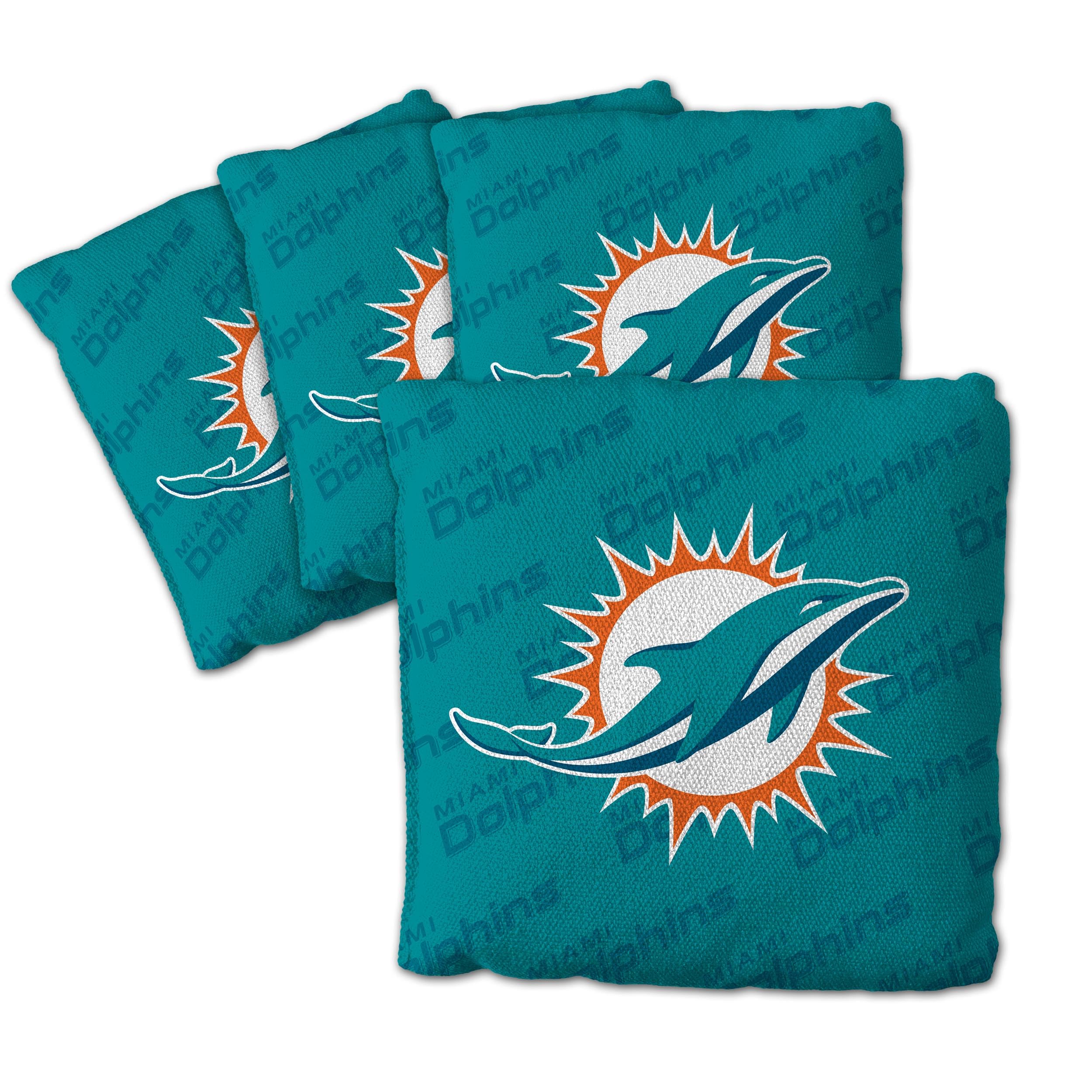 YouTheFan NFL Miami Dolphins Cornhole Bags - 4PK - Teal - Sports Collectibles, Sports Memorabilia, Sports Fan Shop, Sports Gifts