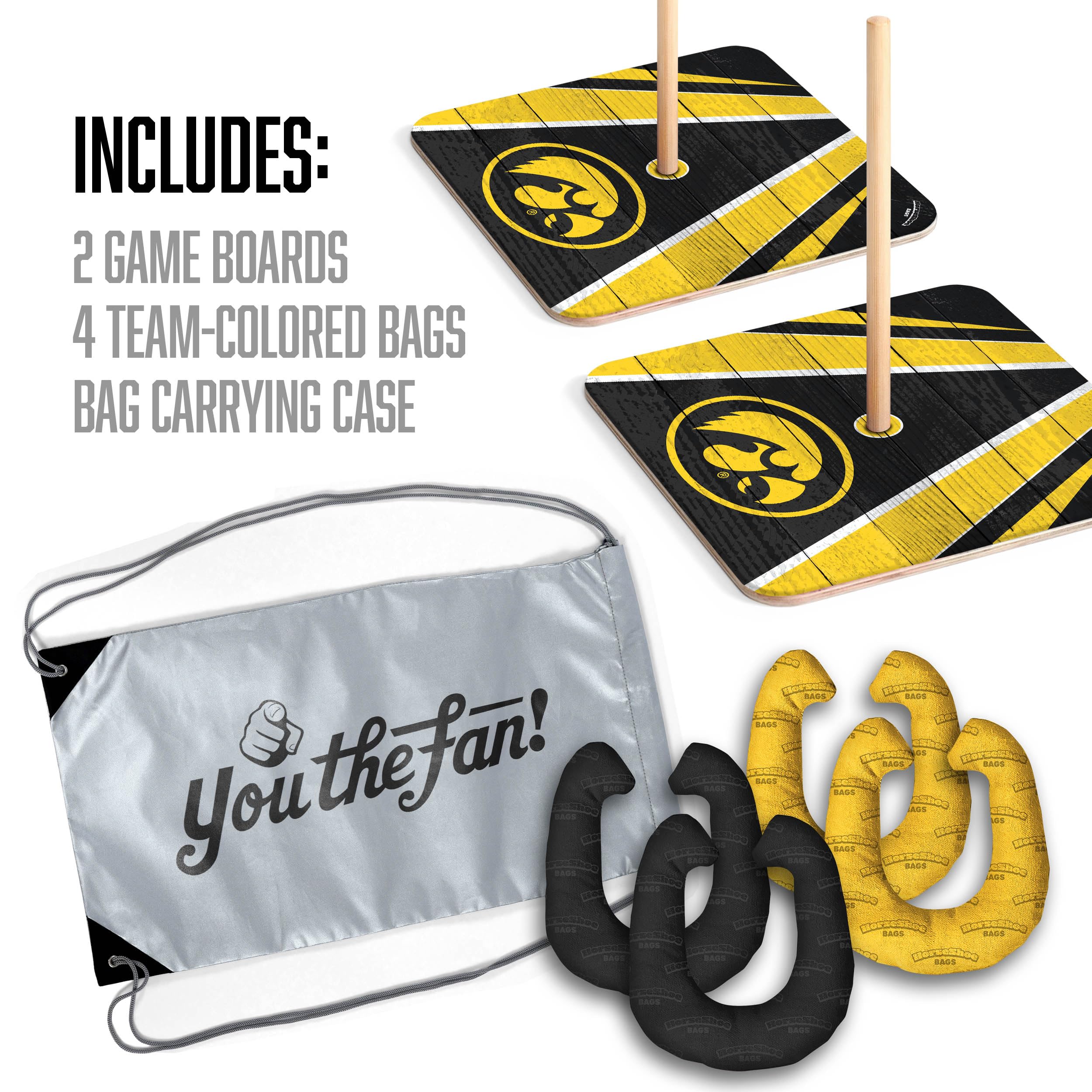 YouTheFan NCAA Iowa Hawkeyes Horseshoe Bags - Sports Collectibles, Sports Memorabilia, Sports Fan Shop, Sports Gifts