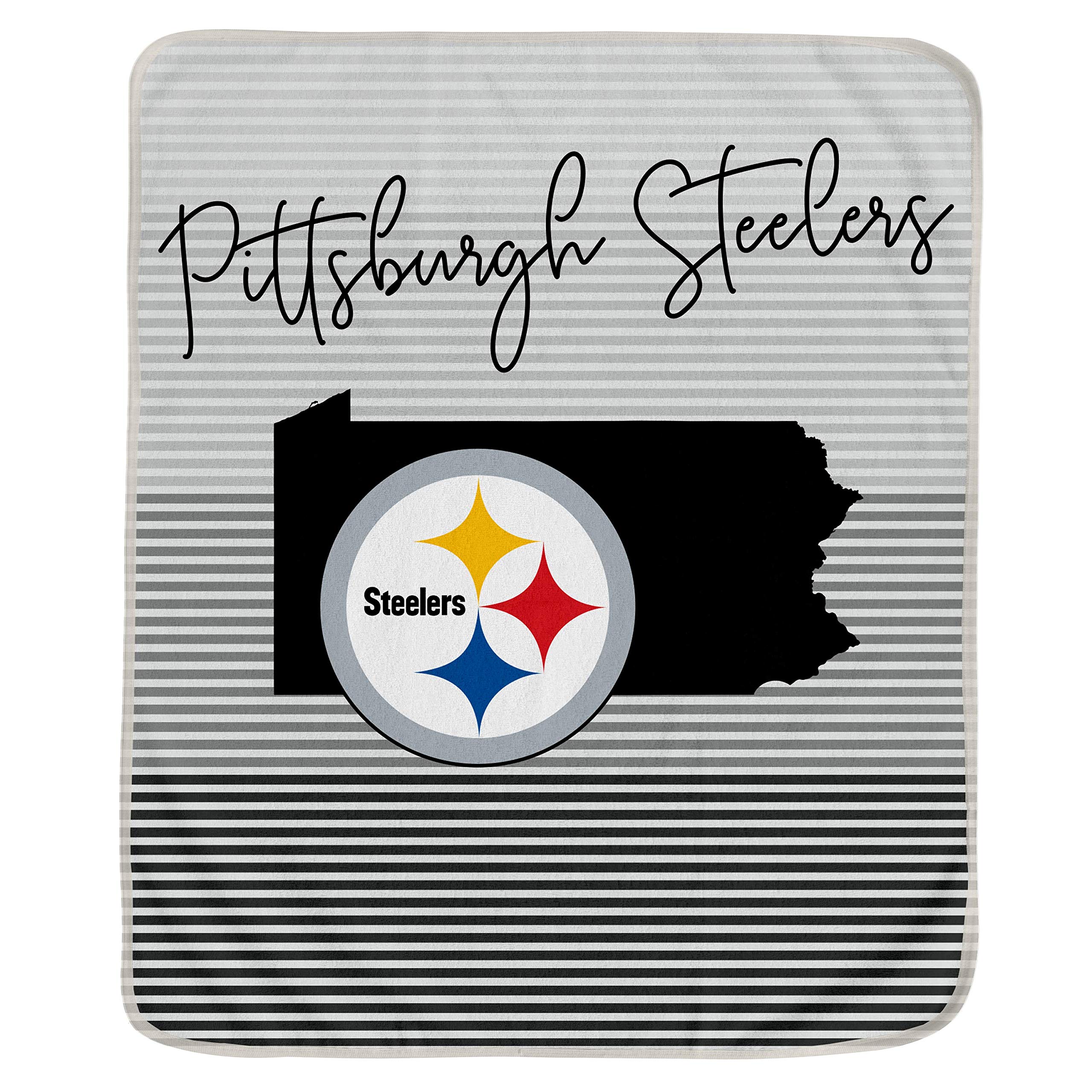 Pegasus Sports NFL Ultra Fleece State Stripe Blanket- Pittsburgh Steelers, Team Color, 60x70 - Sports Gifts, Sports Memorabilia, Sports Collectibles, Fan Shop