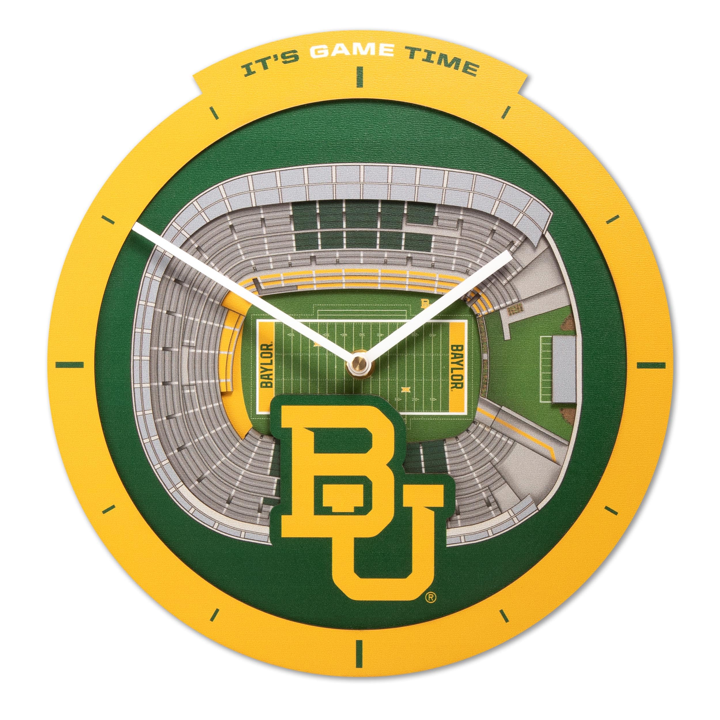 YouTheFan NCAA Baylor Bears 3D StadiumView Clock - Sports Collectibles, Sports Memorabilia, Sports Fan Shop, Sports Gifts