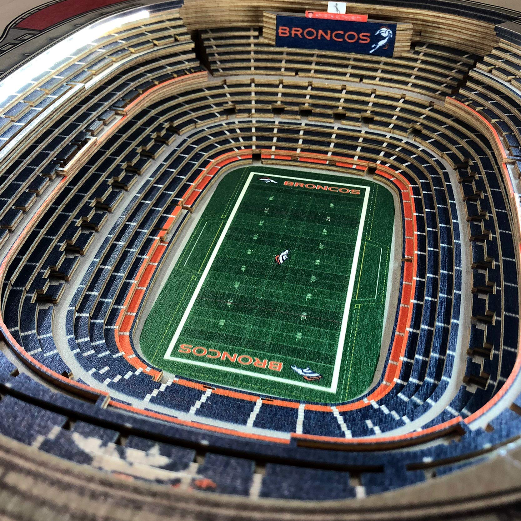 YouTheFan NFL Denver Broncos 25-Layer StadiumView Lighted End Table - Sports Collectibles, Sports Memorabilia, Sports Fan Shop, Sports Gifts